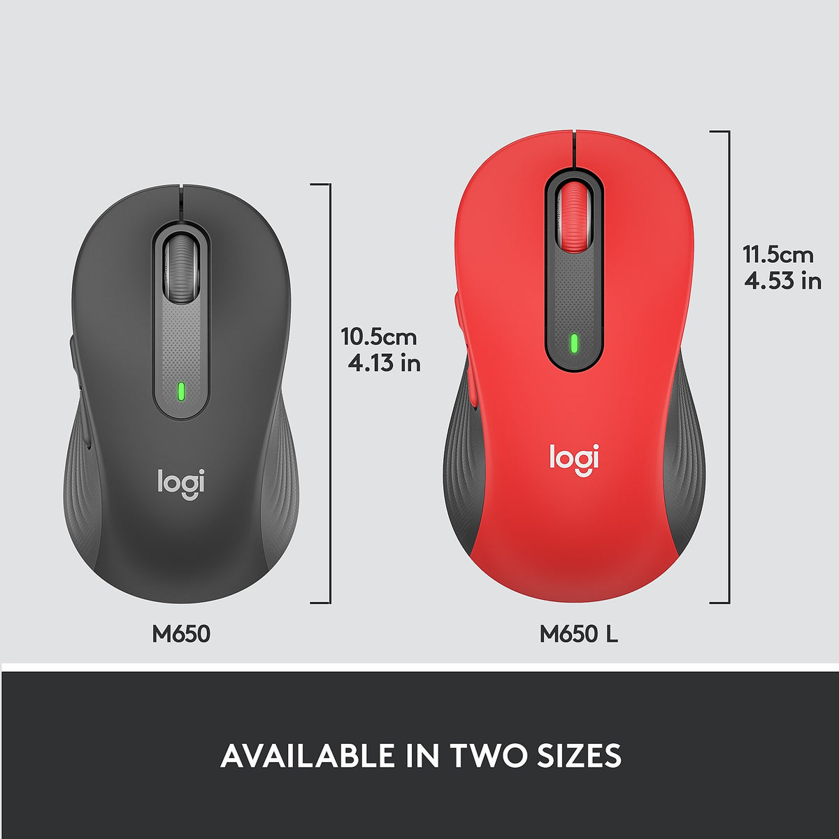 Logitech Signature M650 L Wireless Optical USB Mouse, Classic Red