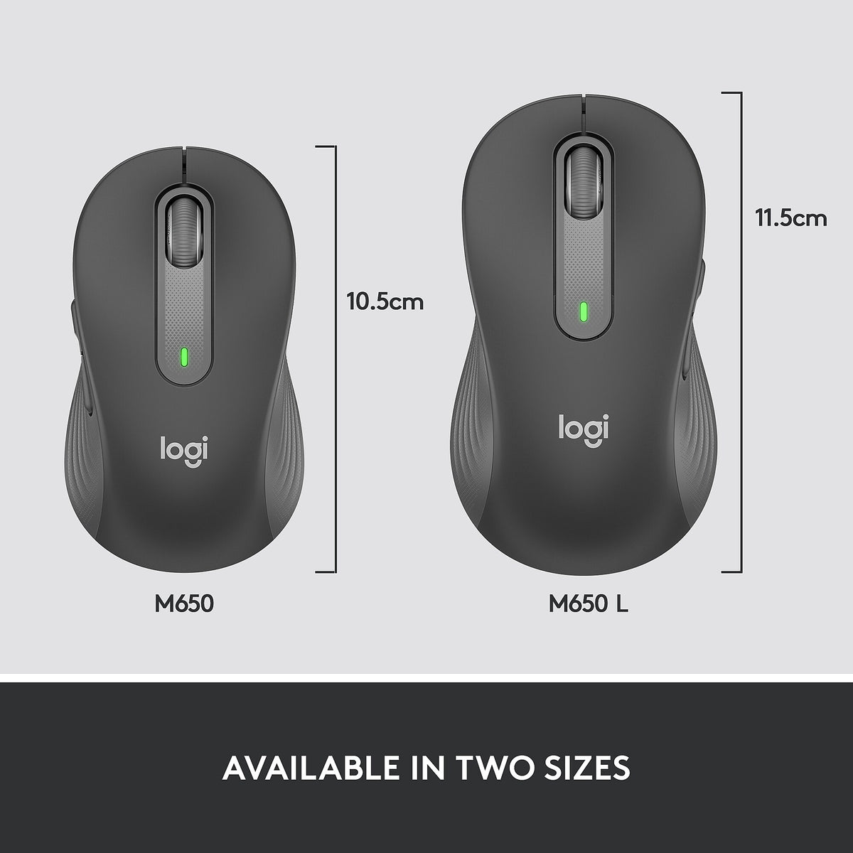 Logitech Signature M650 Wireless Optical USB Mouse, Graphite