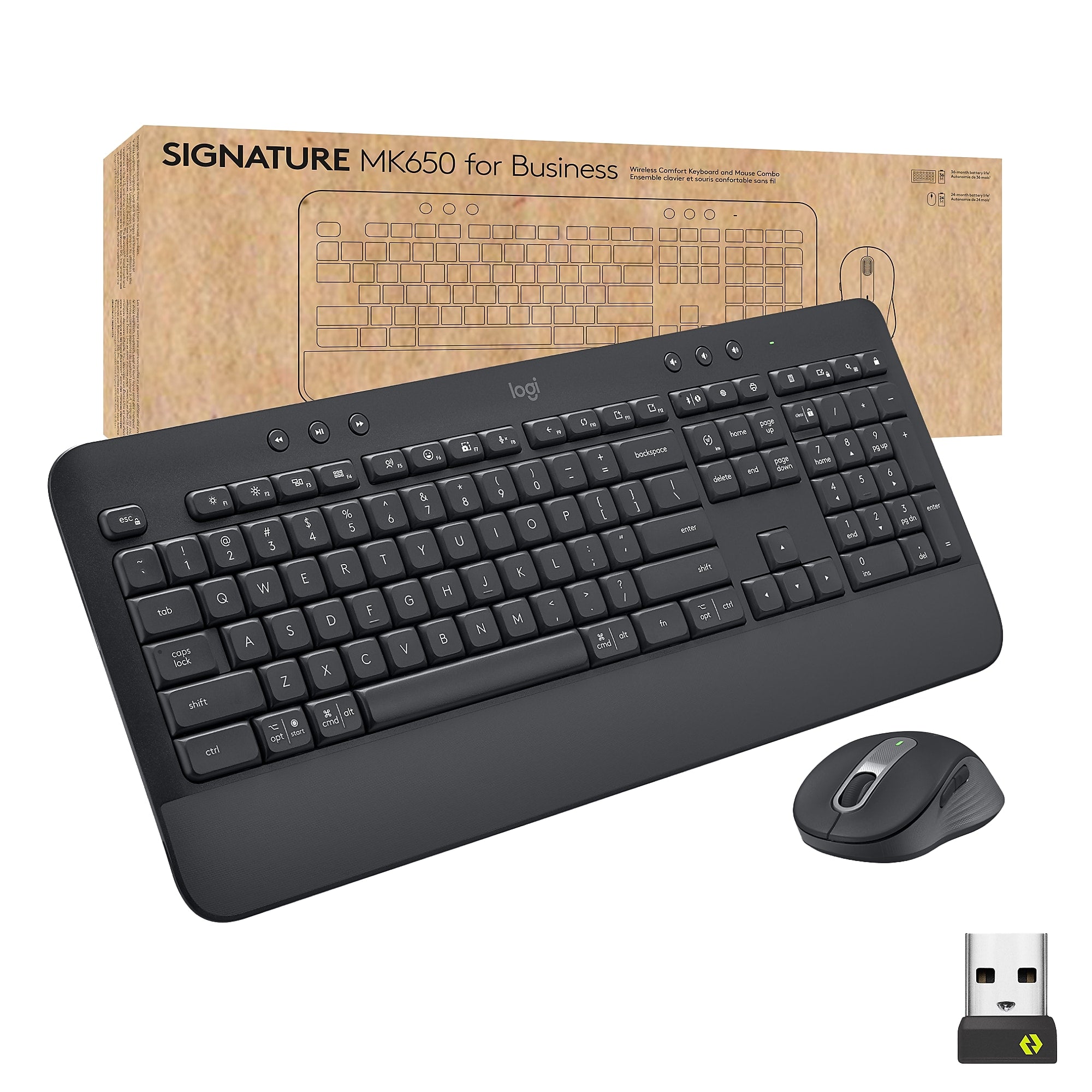 Logitech Signature MK650 Combo for Business Wireless Mouse and Keyboard, Graphite