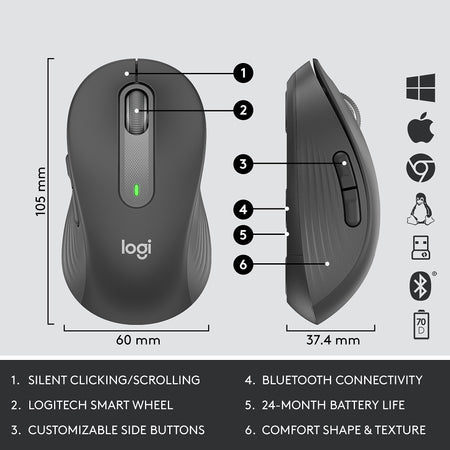 Logitech Signature MK650 Combo for Business Wireless Mouse and Keyboard, Graphite