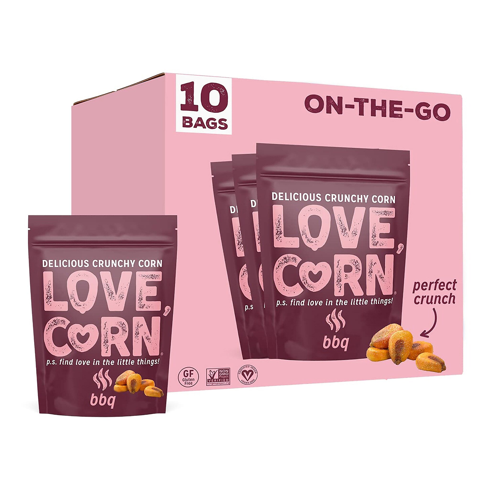 Love Corn Smoked BBQ, 1.6 Oz, 10/Box