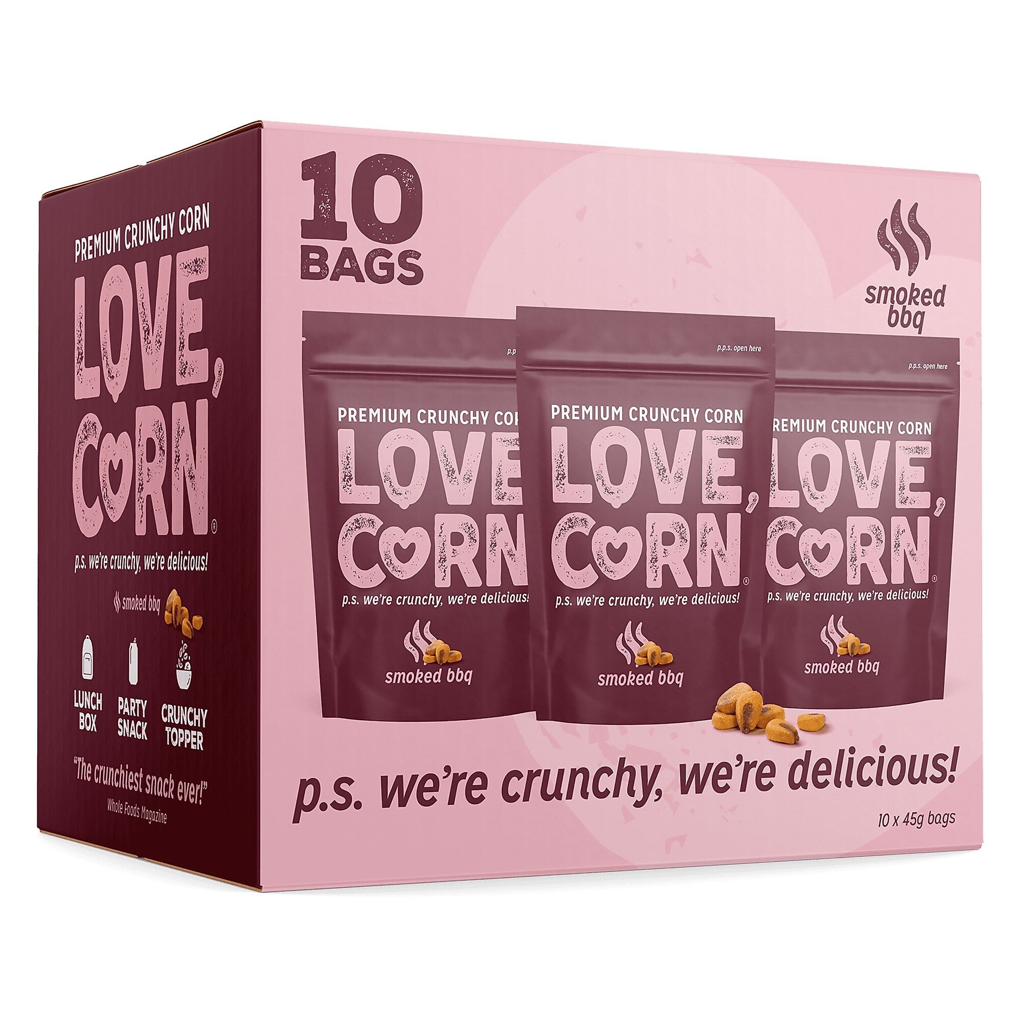 Love Corn Smoked BBQ, 1.6 Oz, 10/Box