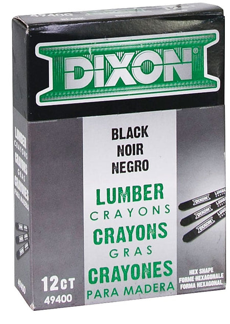 Lumber Crayons, Carbon Black, 12/Box