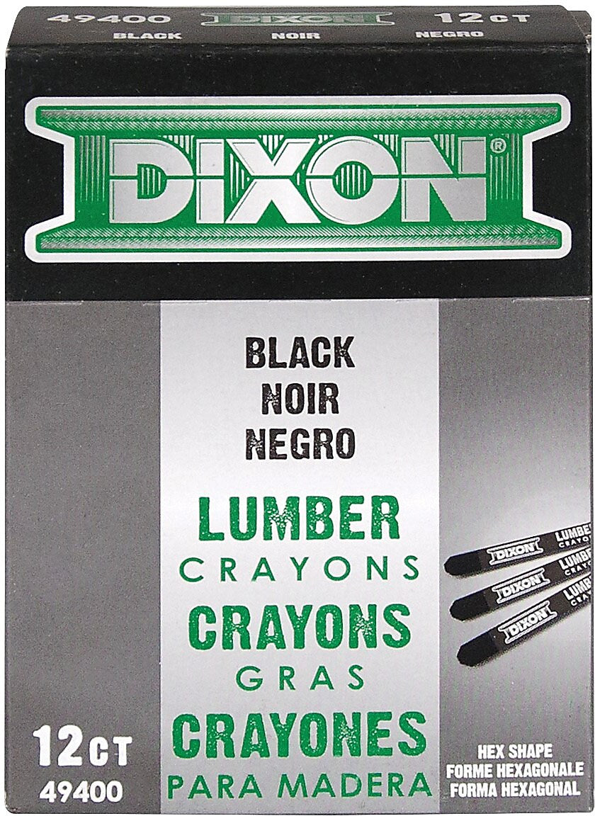 Lumber Crayons, Carbon Black, 12/Box