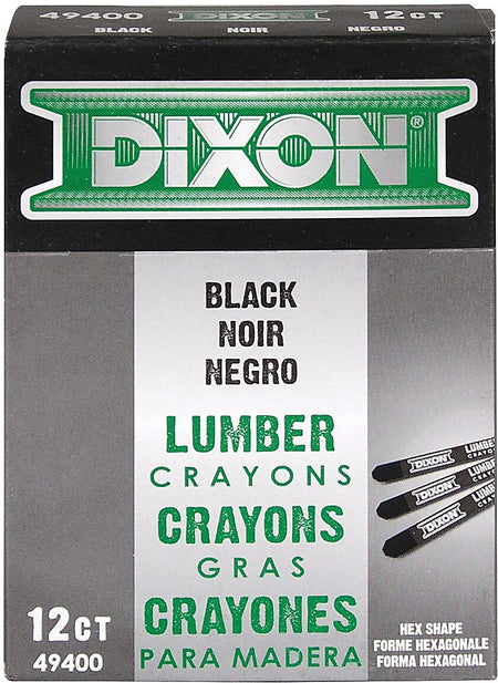 Lumber Crayons, Carbon Black, 12/Box