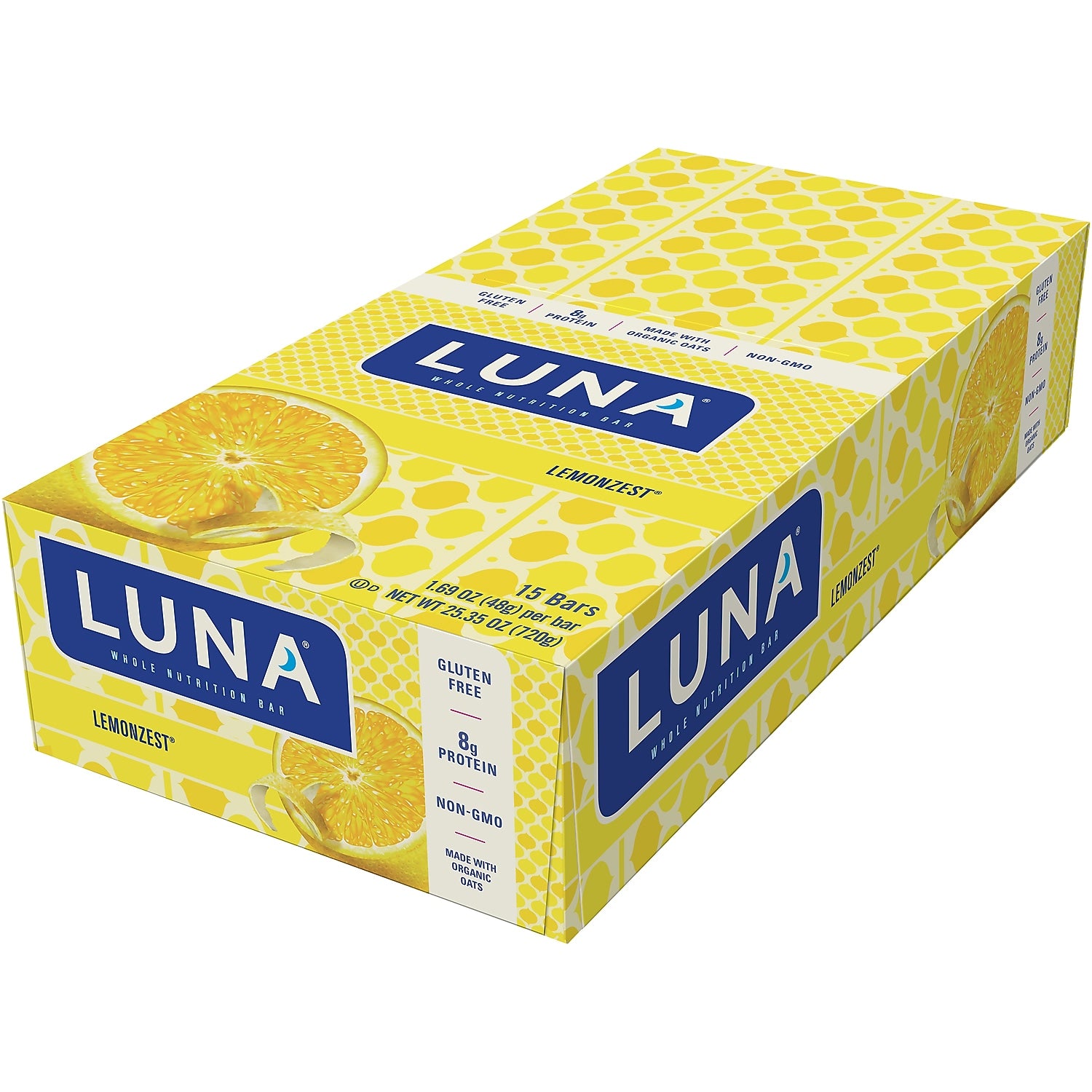 Luna Gluten Free Lemon Zest Nutrition Bar, 15 Bars/Box