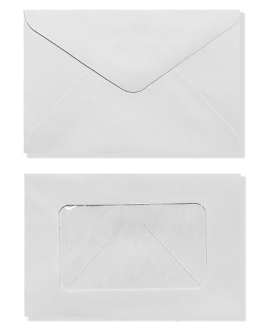 LUX #56 Mini Window Envelope  50/Box, White