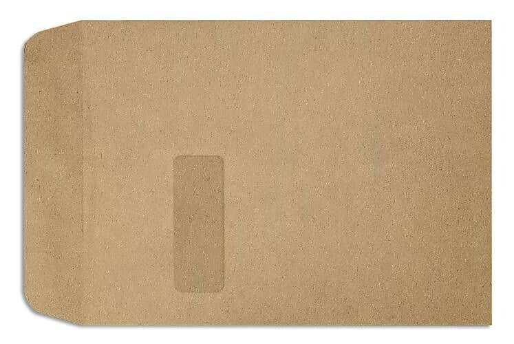 LUX 9" x 12" Open End Window Envelopes, Grocery Bag Brown