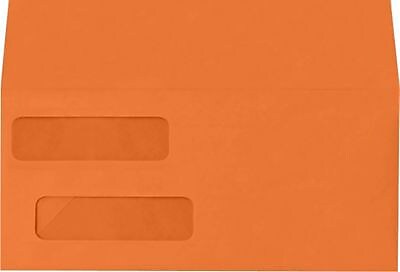 LUX Double Window Invoice Envelopes  250/Box, Mandarin