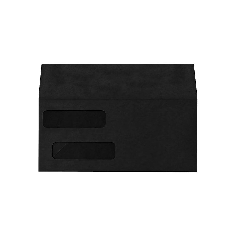 Lux Double Window Invoice Envelopes, 4 1/8 x 9 1/2, Midnight Black 250/Pack