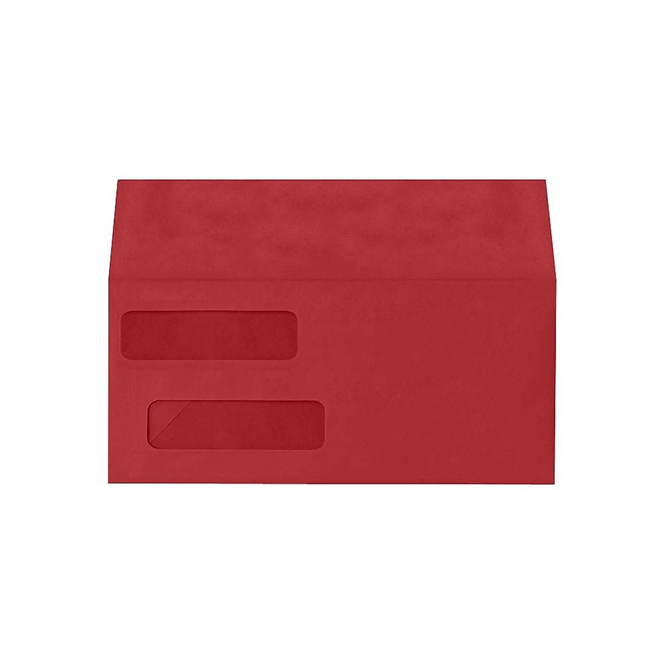 Lux Double Window Invoice Envelopes, Ruby Red, 4-1/8 x 9-1/8", 50/Pack