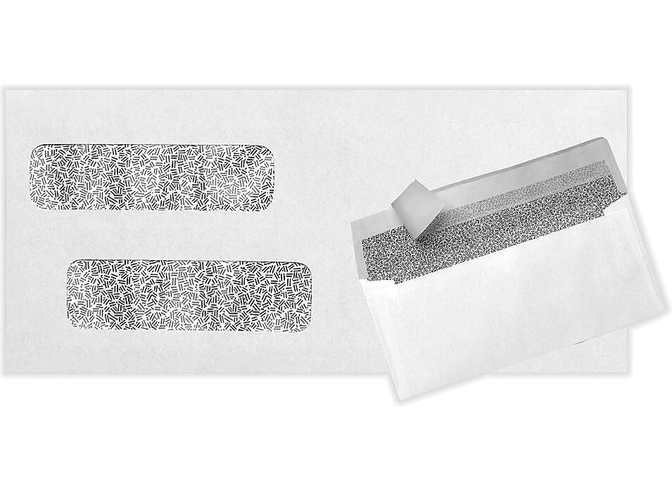 LUX Peel & Seel Self Seal Double Window Envelope, 4 1/8" x 9 1/8", White, 500/Pack