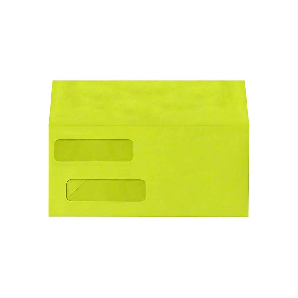 LUX Self Seal Security Tinted #10 Double Window Envelope, 4 1/8" x 9 1/8", Wasabi, 1000/Pack