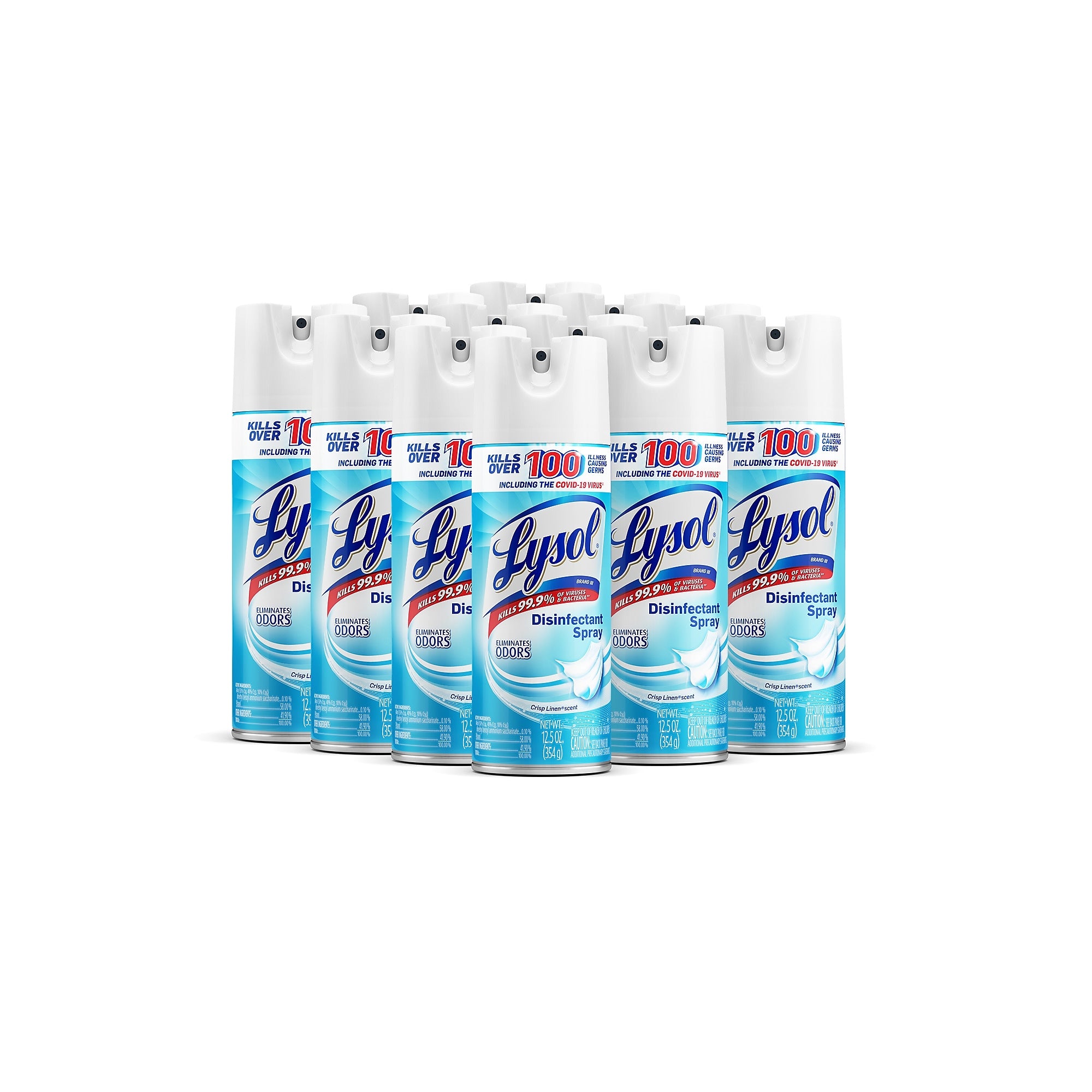 Lysol Disinfectant Spray, Crisp Linen, 12.5 Oz. 12/Carton