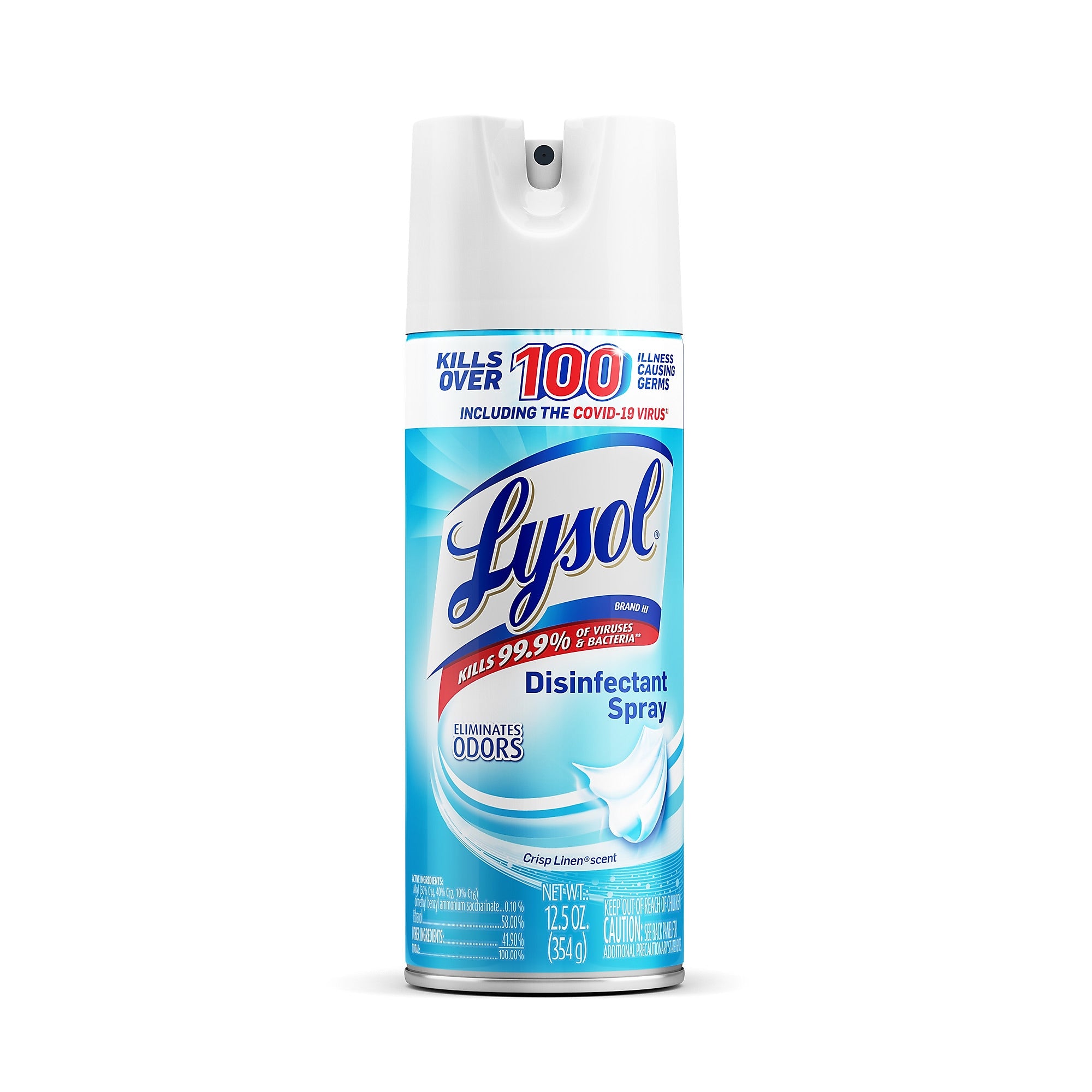Lysol Disinfectant Spray, Crisp Linen, 12.5 Oz. 12/Carton