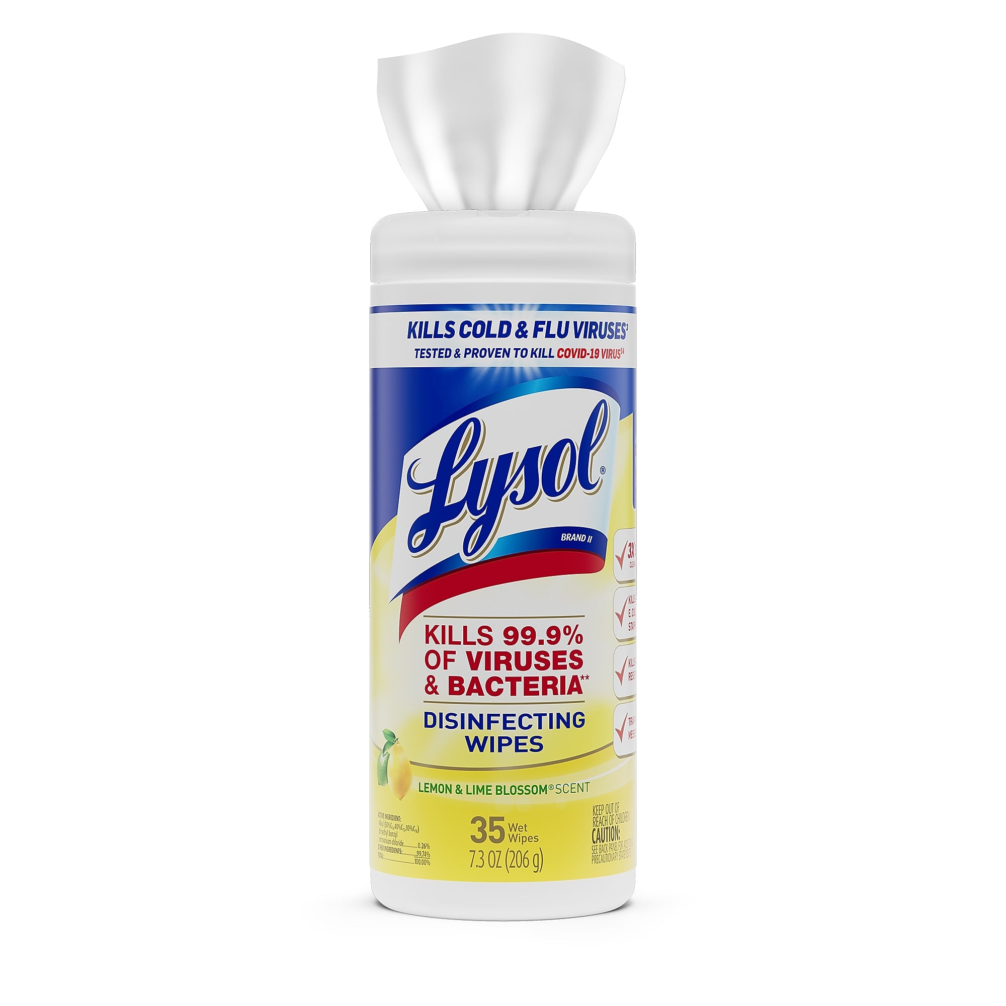 Lysol Disinfecting Wipes, Lemon and Lime Blossom, 35 Wipes/Canister,