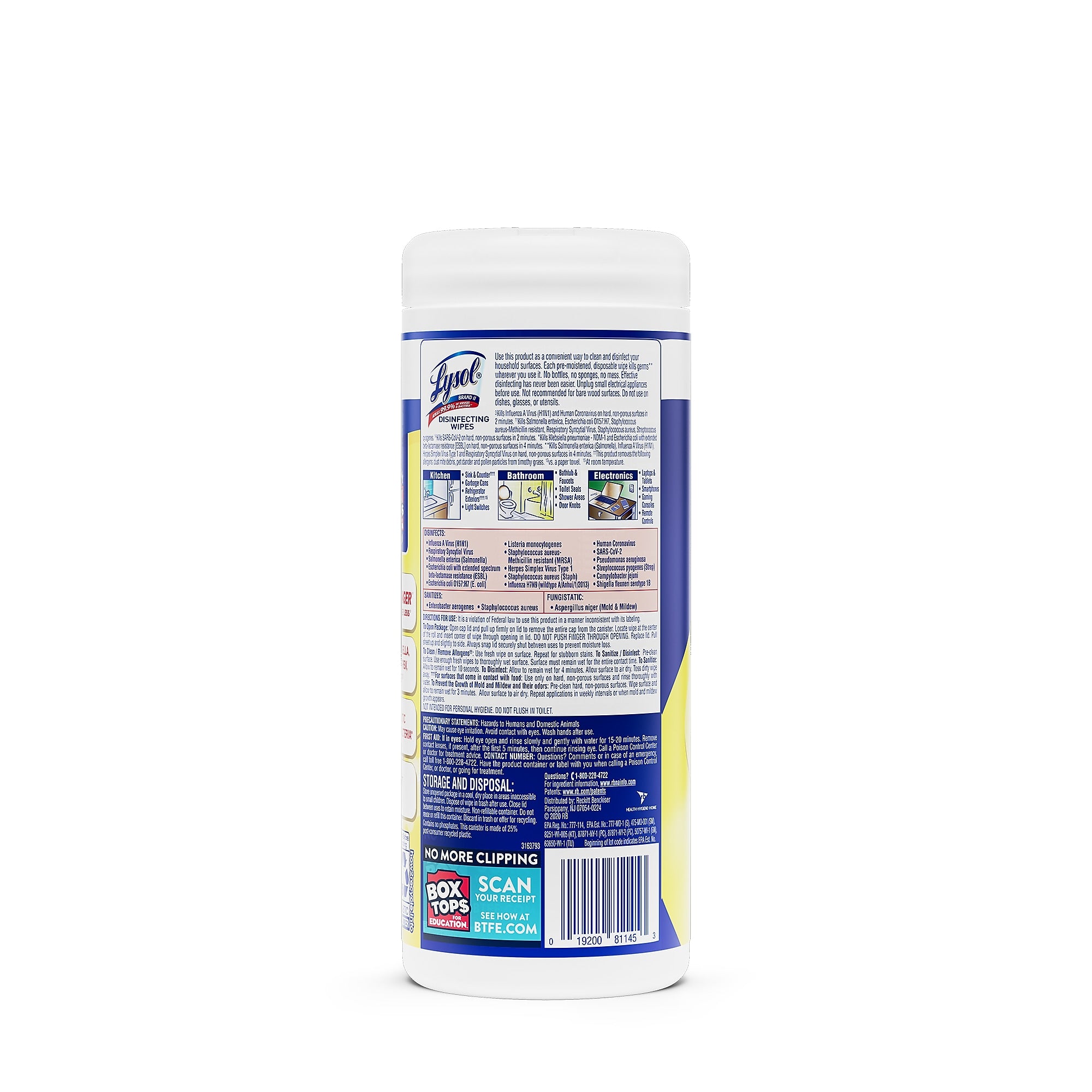 Lysol Disinfecting Wipes, Lemon and Lime Blossom, 35 Wipes/Canister,