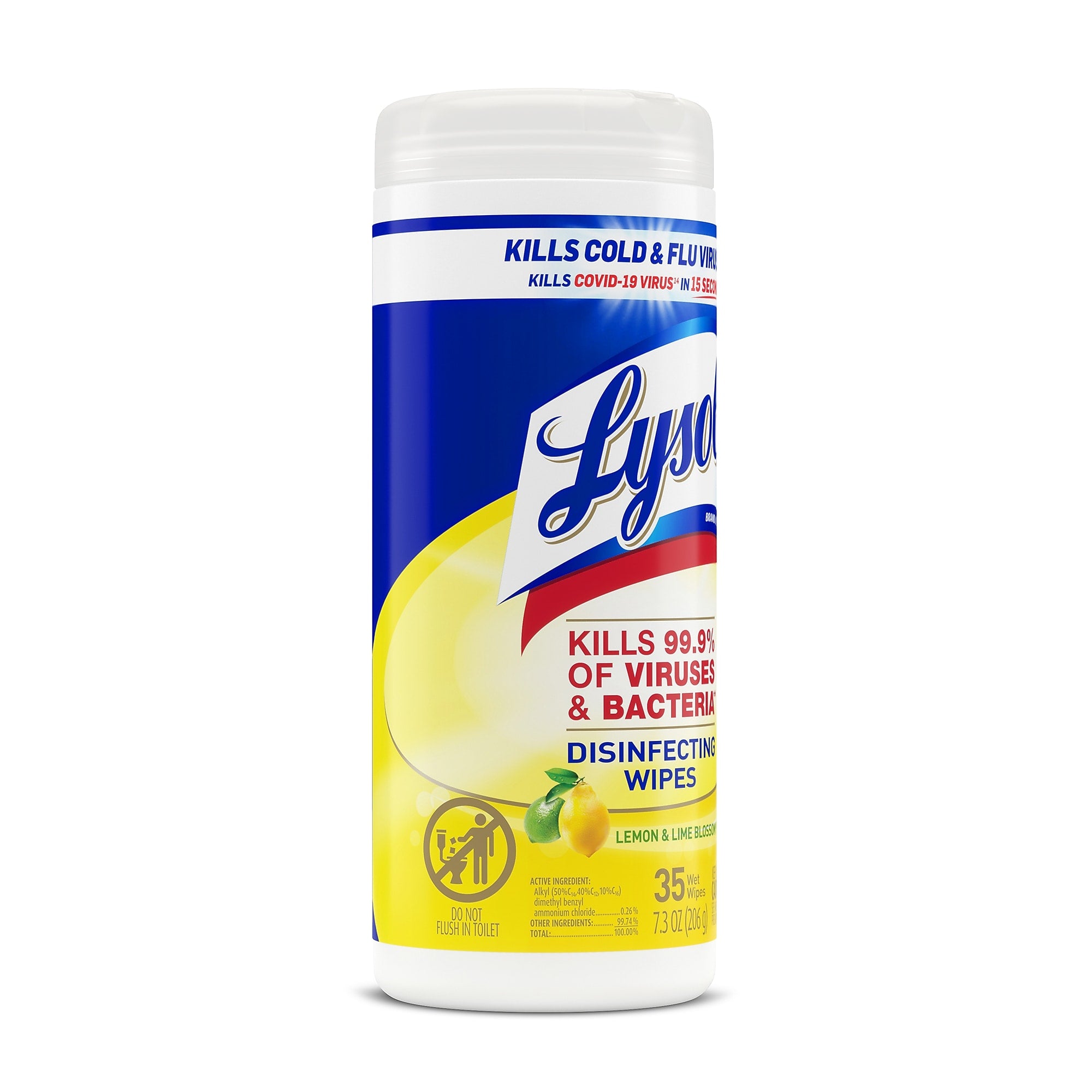 Lysol Disinfecting Wipes, Lemon and Lime Blossom, 35 Wipes/Canister,