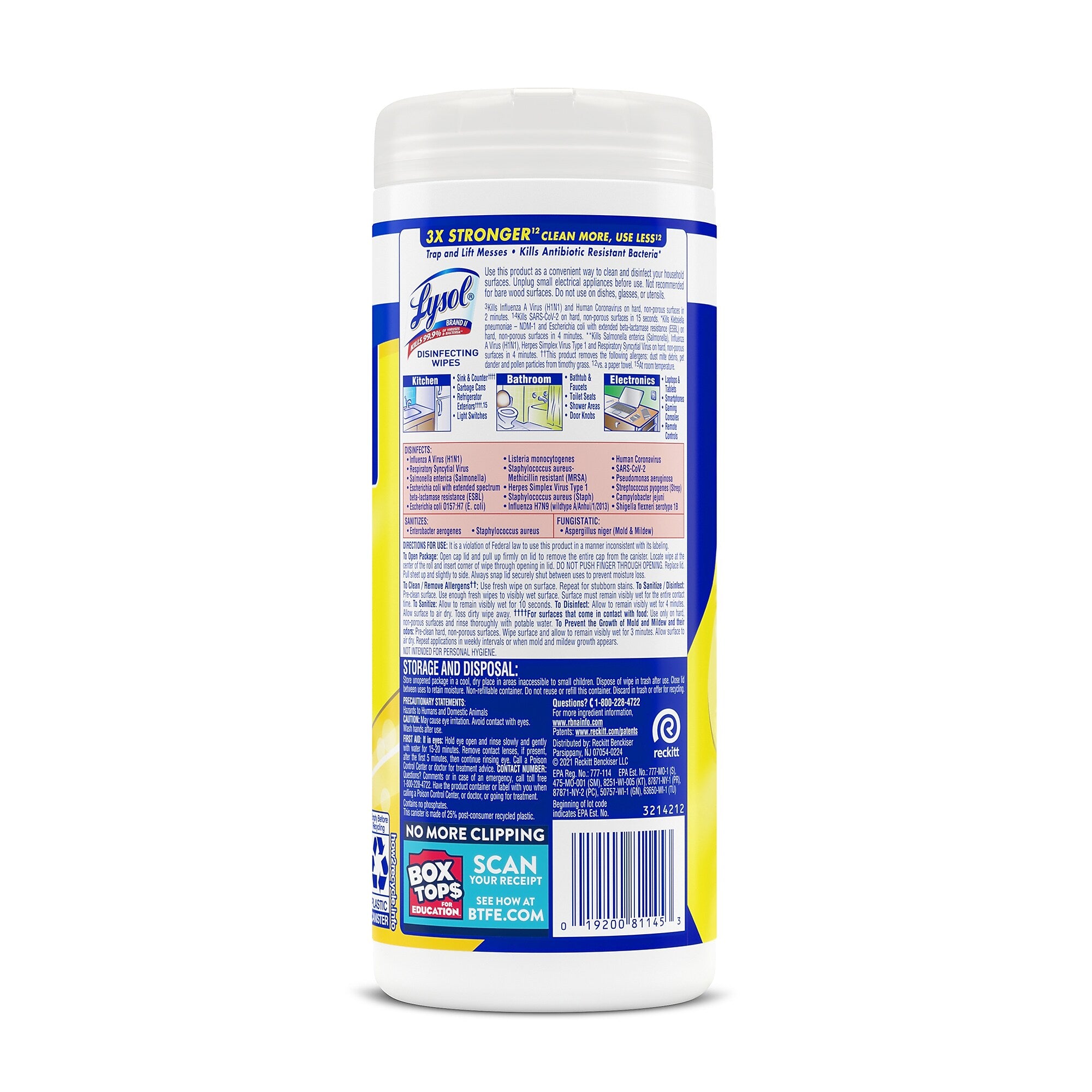 Lysol Disinfecting Wipes, Lemon and Lime Blossom, 35 Wipes/Canister,