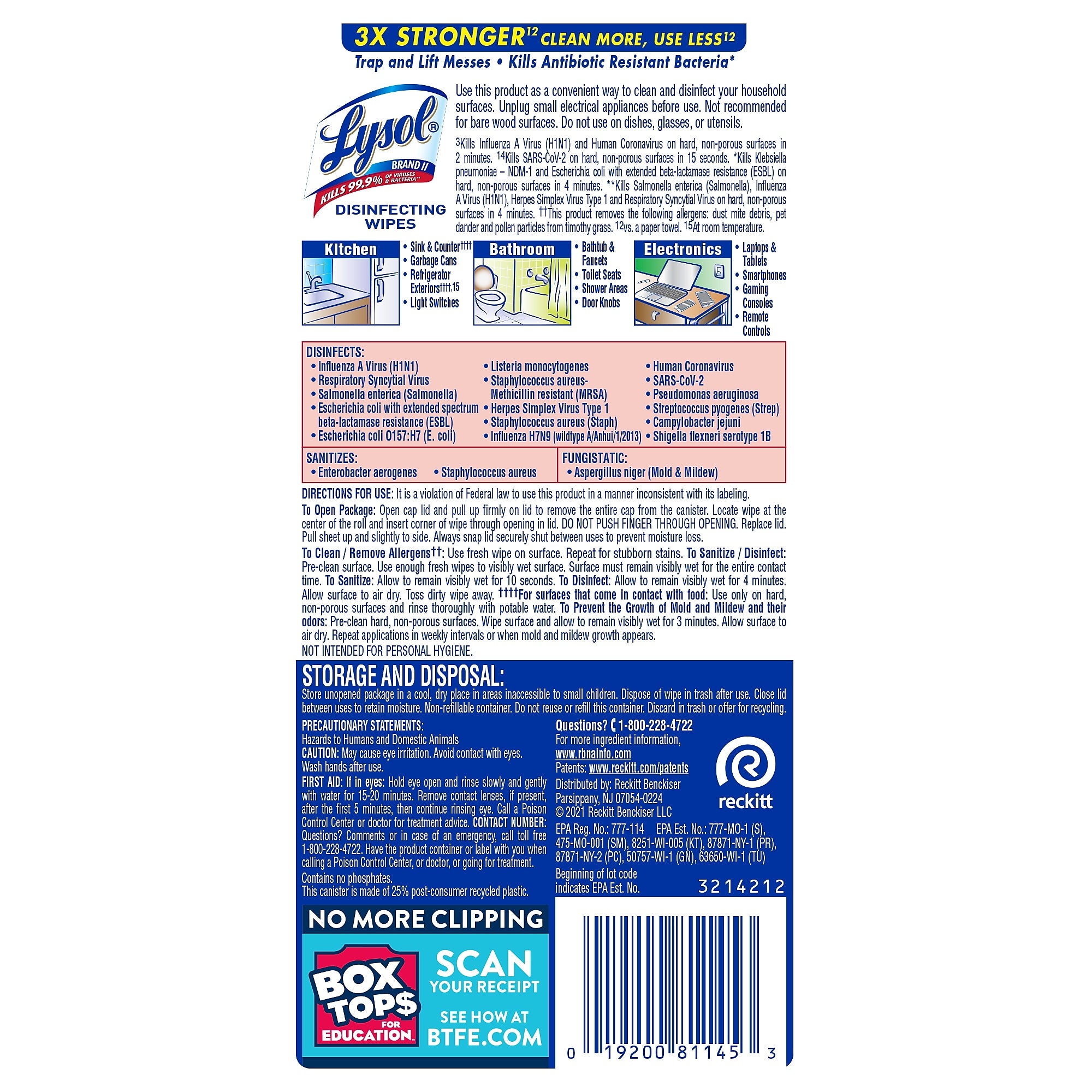 Lysol Disinfecting Wipes, Lemon and Lime Blossom, 35 Wipes/Canister,