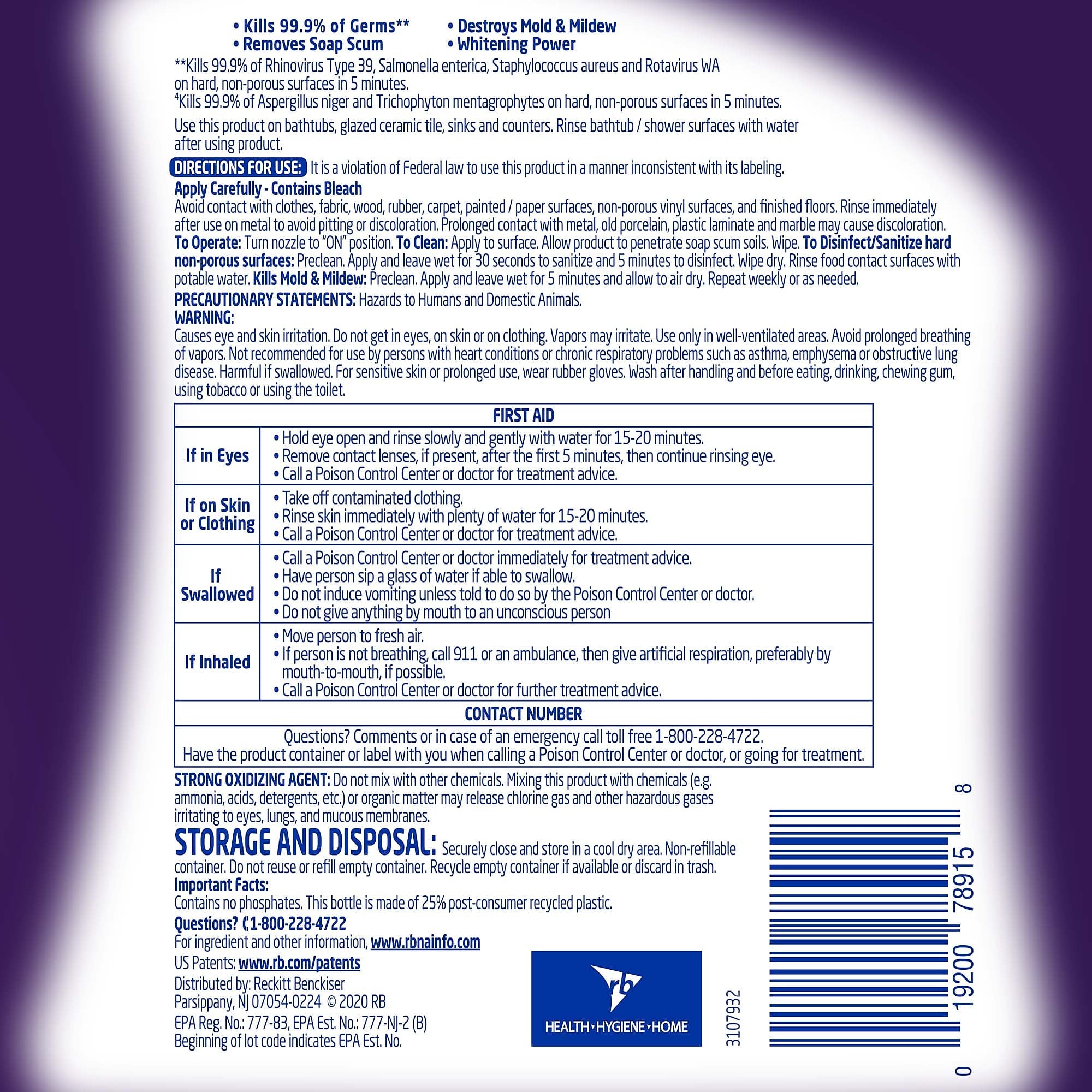 Lysol Mold & Mildew Remover, 1 Quart, Trigger Spray Bottle
