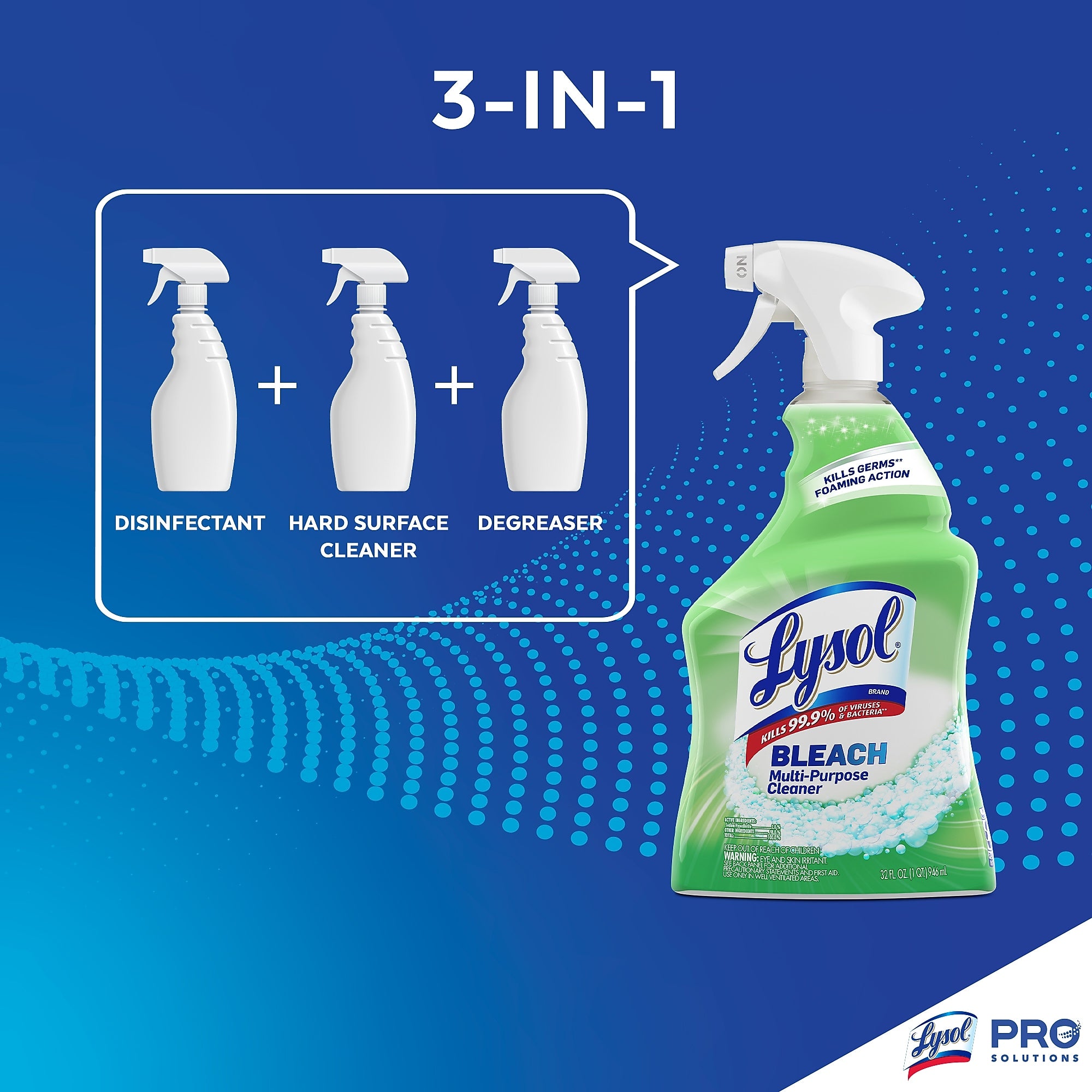 Lysol Multi-Purpose Cleaner Plus Bleach, Chlorine Scent, 32 oz.