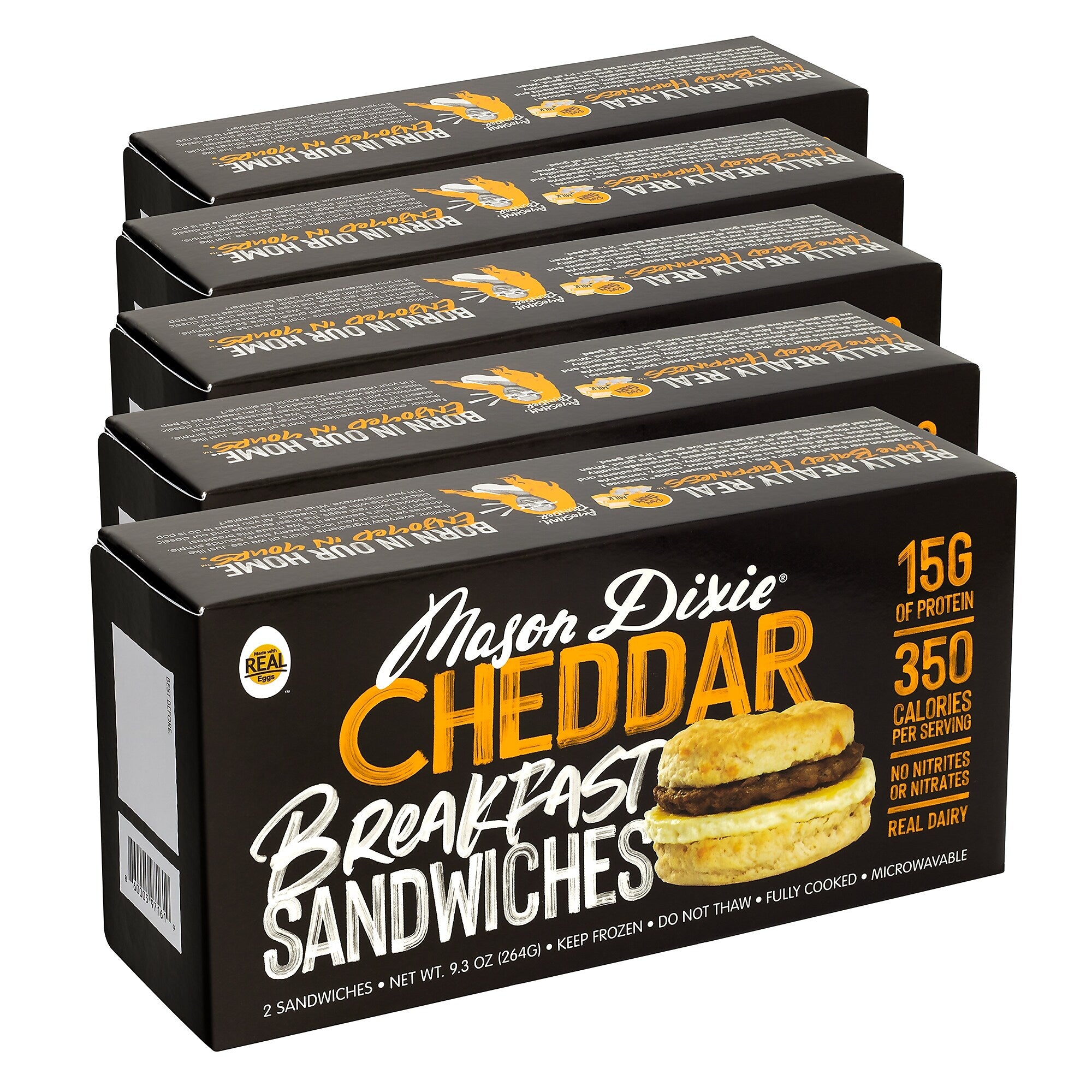 Mason Dixie Cheddar Breakfast Sandwich, 9.3oz, 5/Box