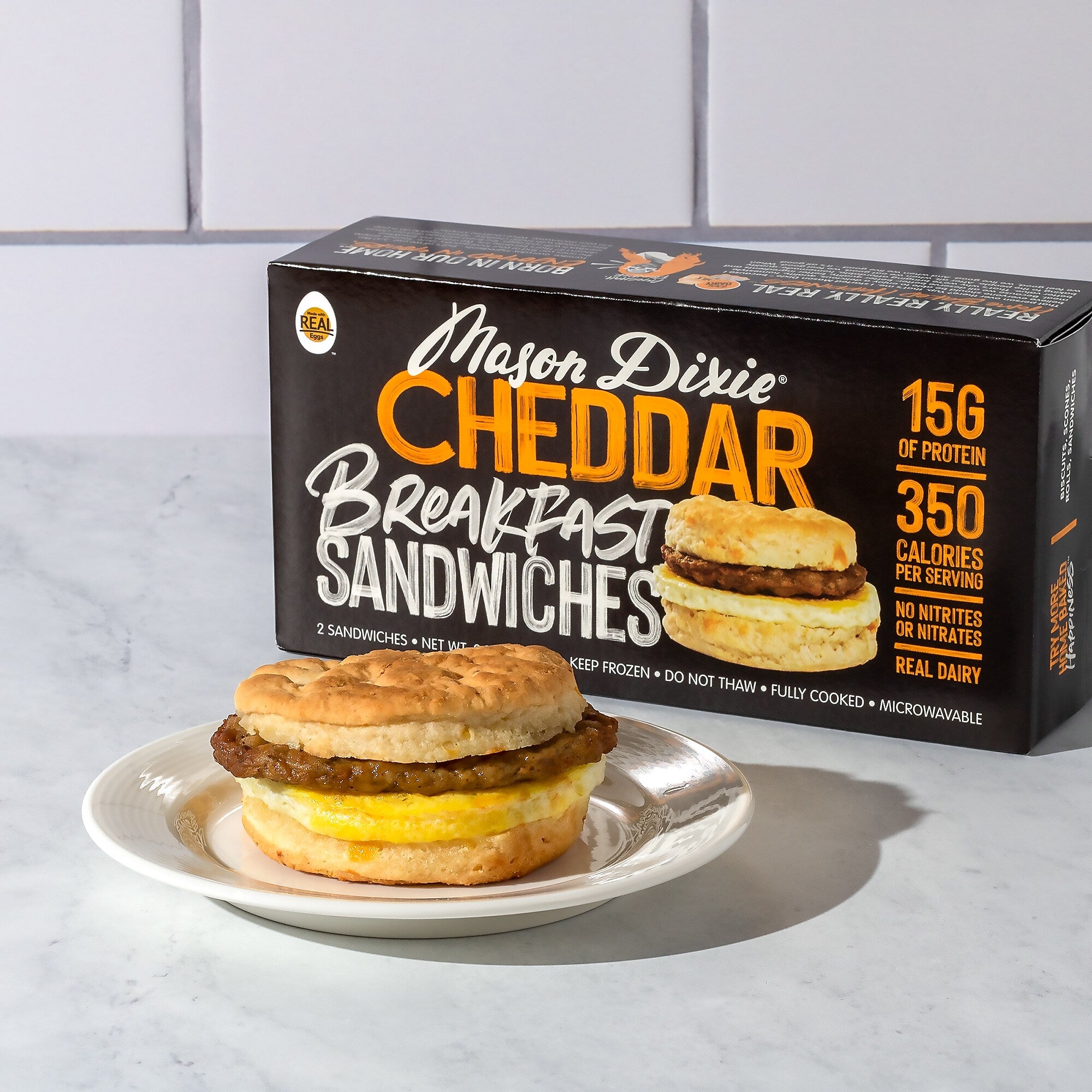 Mason Dixie Cheddar Breakfast Sandwich, 9.3oz, 5/Box