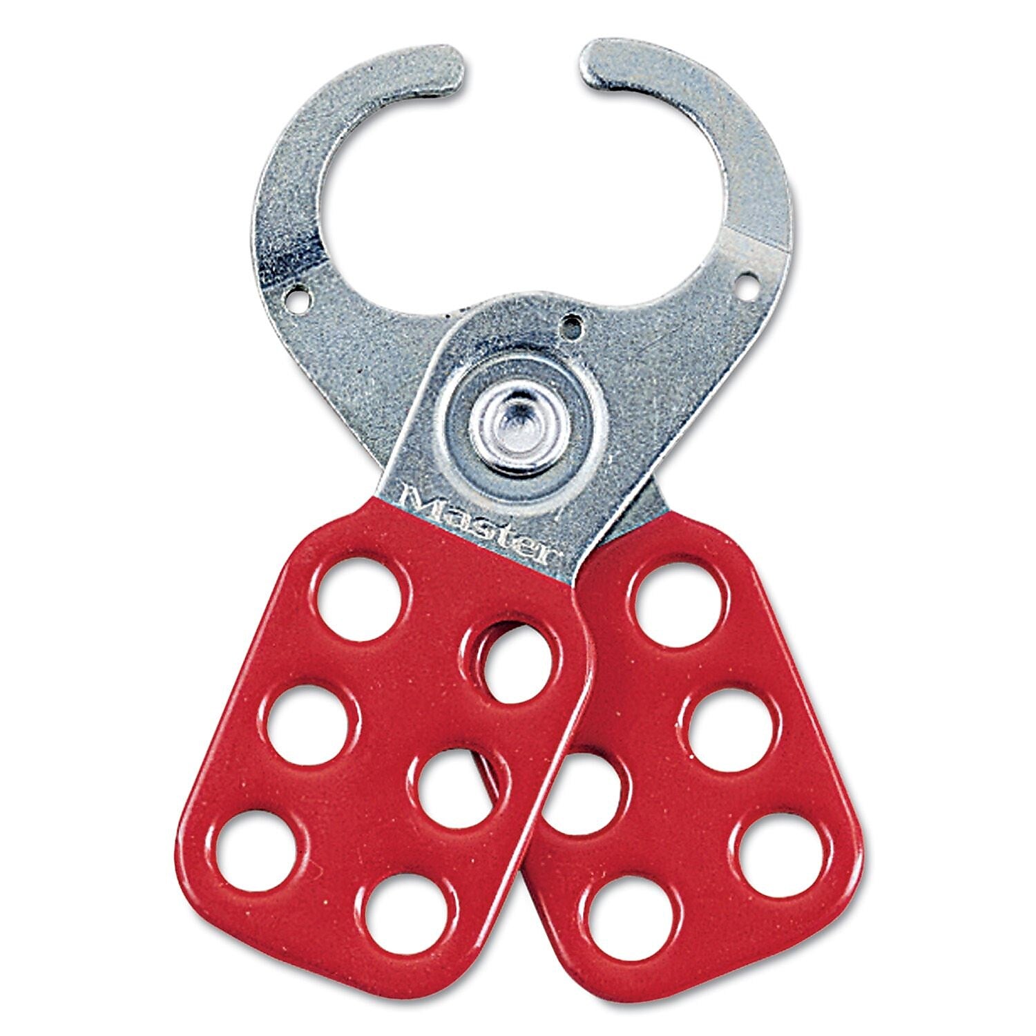 Master Lock® Safety Lockout Hasps, Steel, Red, 1-1/2
