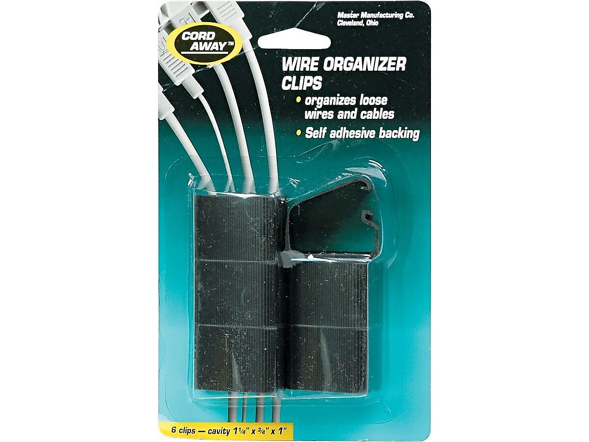 Master Manufacturing Cord Away Cable Clips, Black