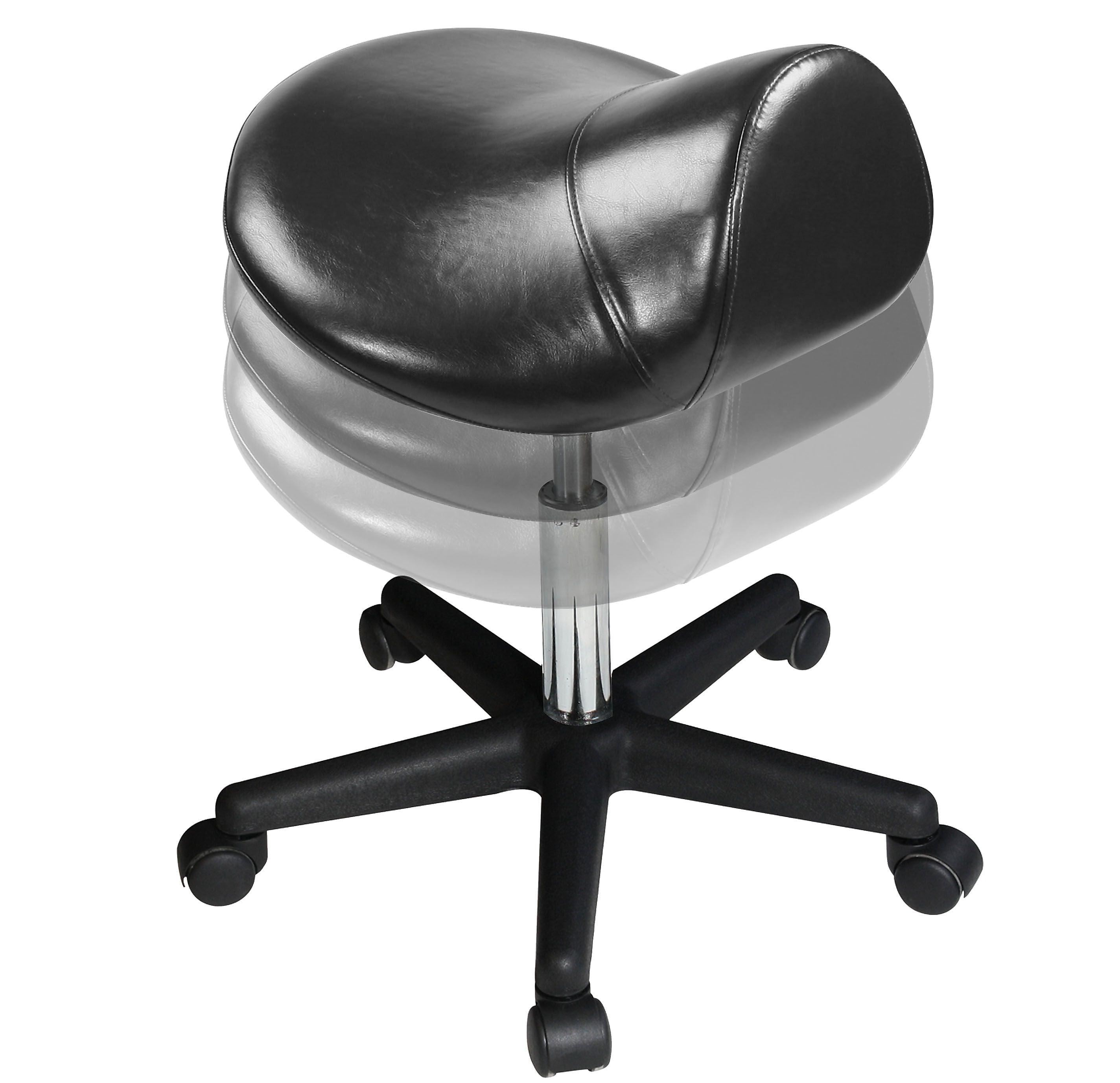 Master Massage Ergonomic Saddle Chair-Saddle Stool- Hydraulic Swivel Rolling Chair Black