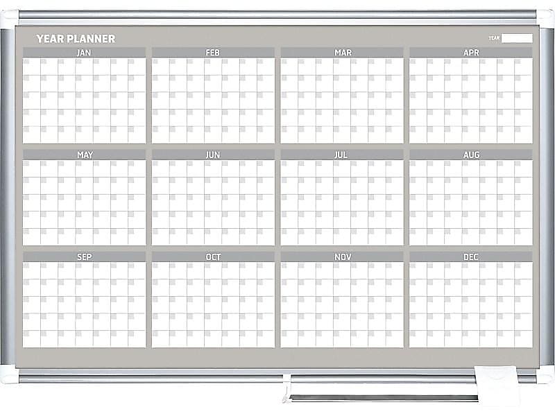 MasterVision Gold Ultra Magnetic Lacquered Steel Planning Board, Aluminum Frame, 3' x 2', Each