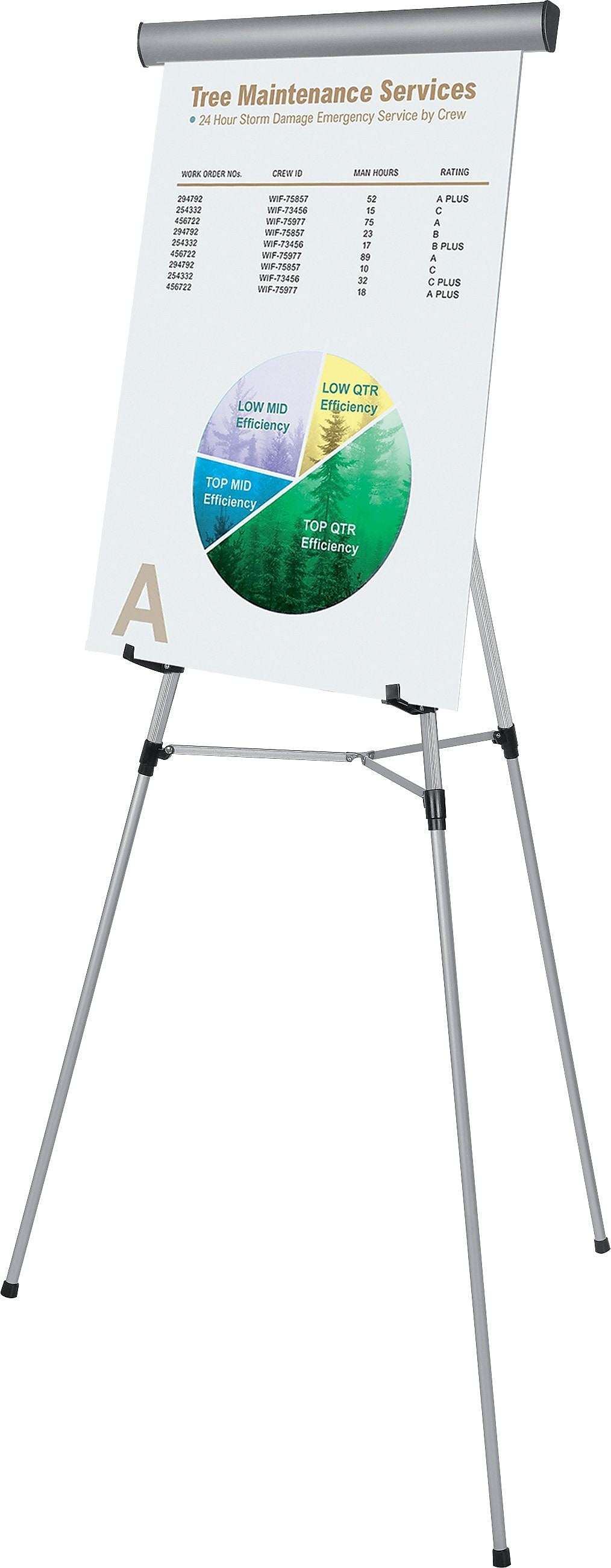 Mastervision Heavy-Duty Display Easel, Silver Aluminum, 36