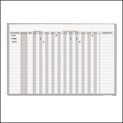 MasterVision In-Out Magnetic Dry-Erase Board, Silver Frame, 24