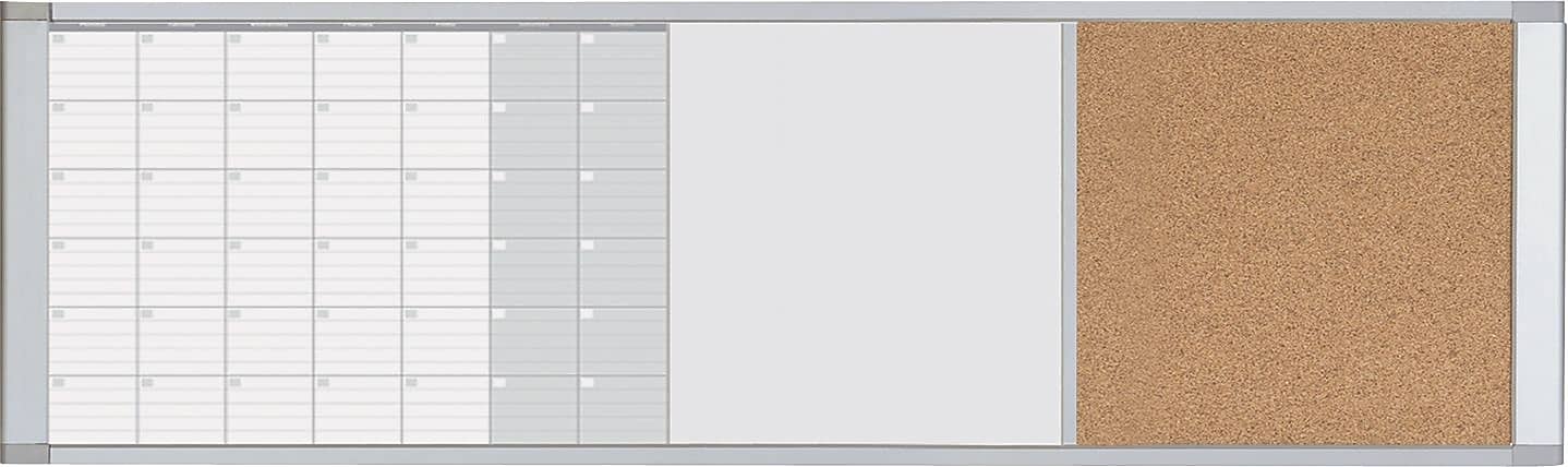 MasterVision Magnetic Calendar Combo Board, White, 18