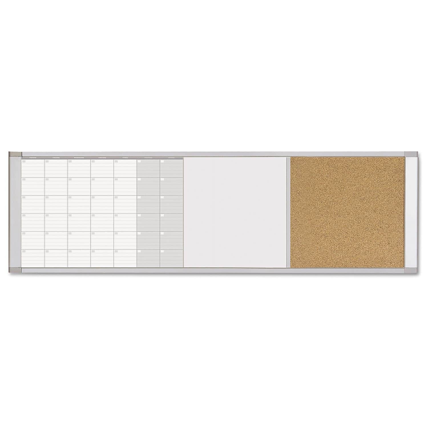MasterVision Magnetic Calendar Combo Board, White, 18