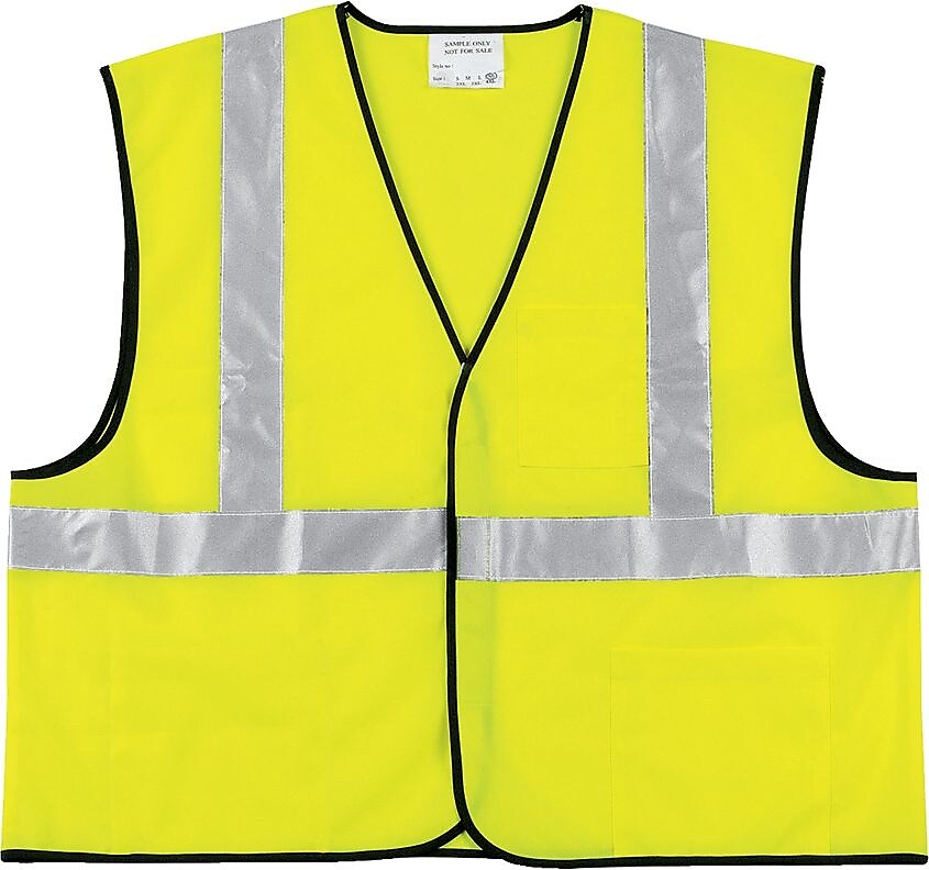 MCR Safety Economy Safety Vest, ANSI Class R2, Lime, 2XL, 1 Each