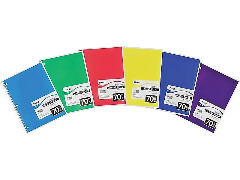 Mead 1-Subject Notebooks, 8