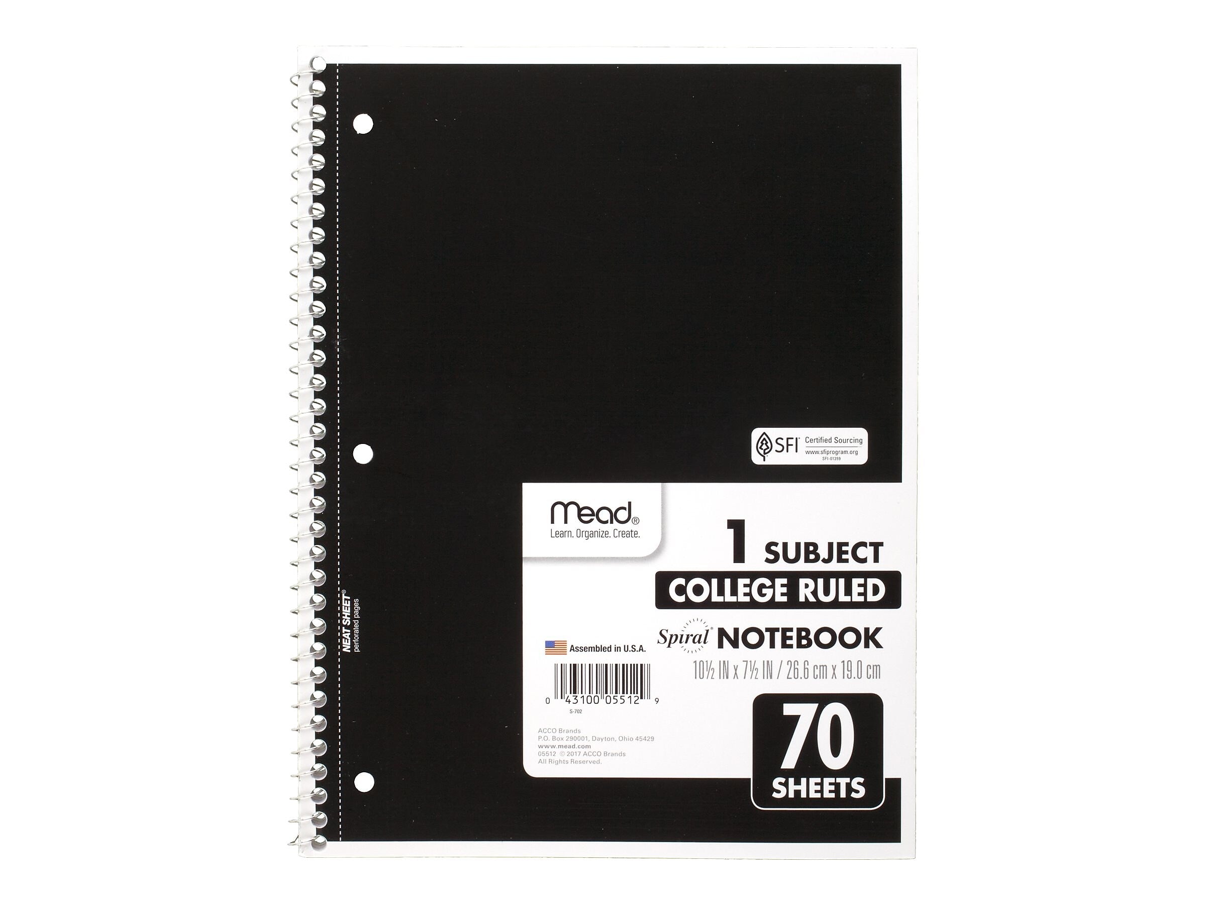 Mead 1-Subject Notebooks, 8