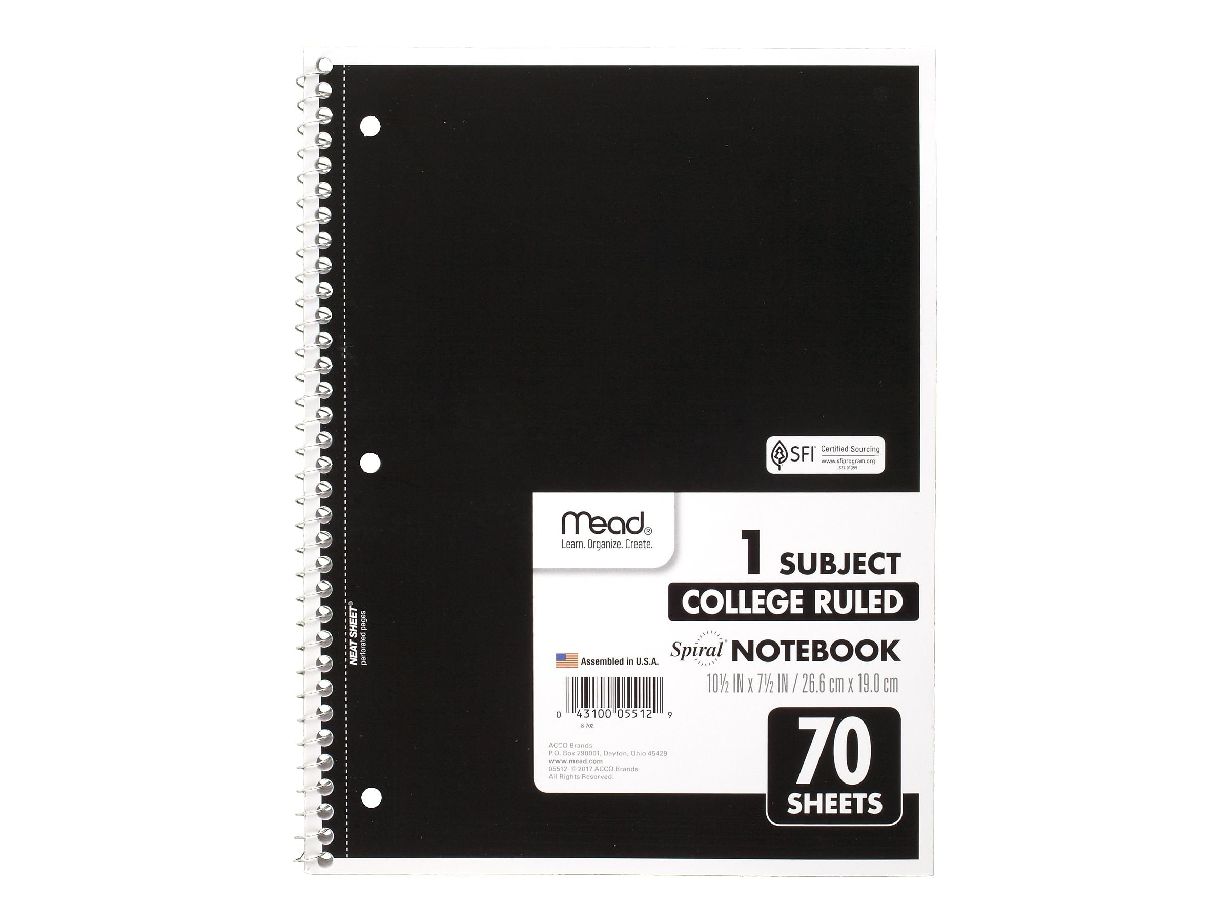 Mead 1-Subject Notebooks, 8