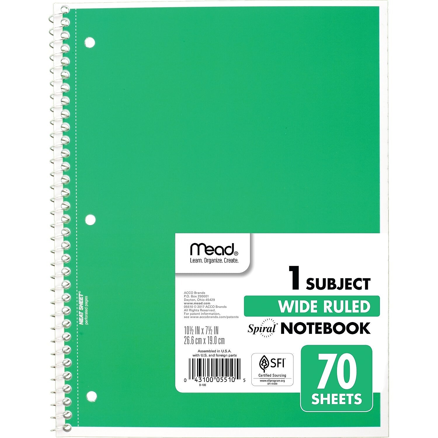 Mead 1-Subject Notebooks, 8