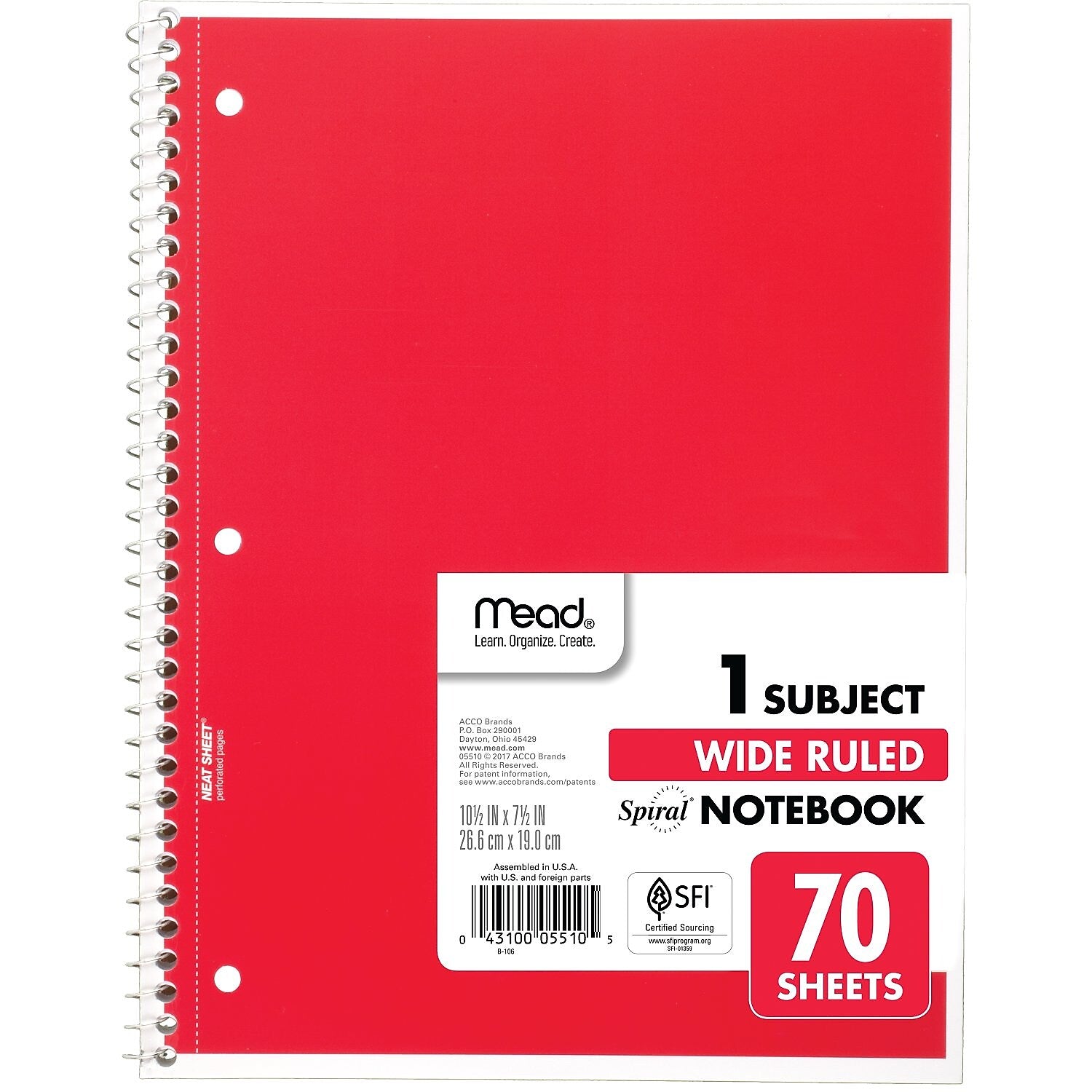 Mead 1-Subject Notebooks, 8