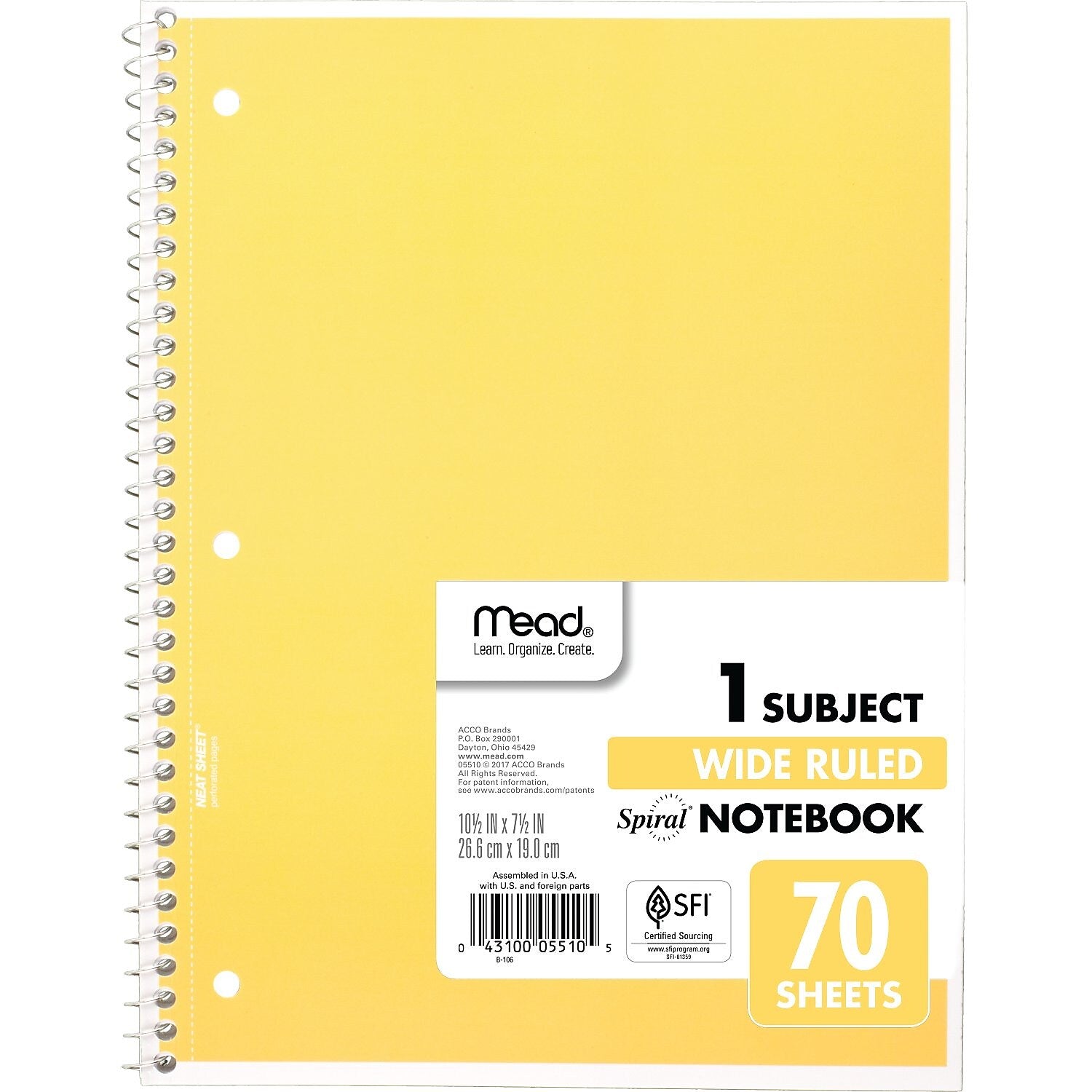 Mead 1-Subject Notebooks, 8