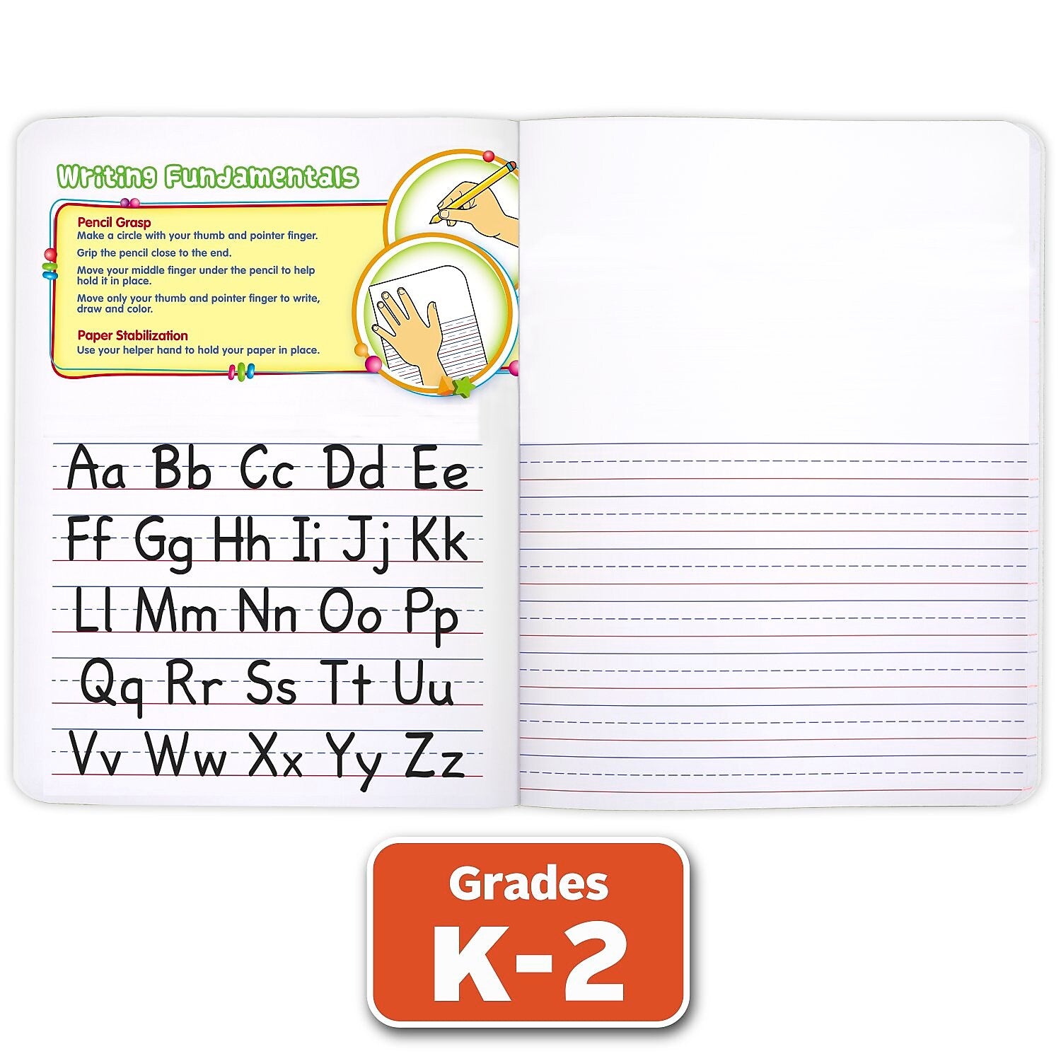 Mead Grades K-2 Primary Journal Composition Notebooks, 7.5" x 9.75", Wide Ruled, 100 Sheets, Blue