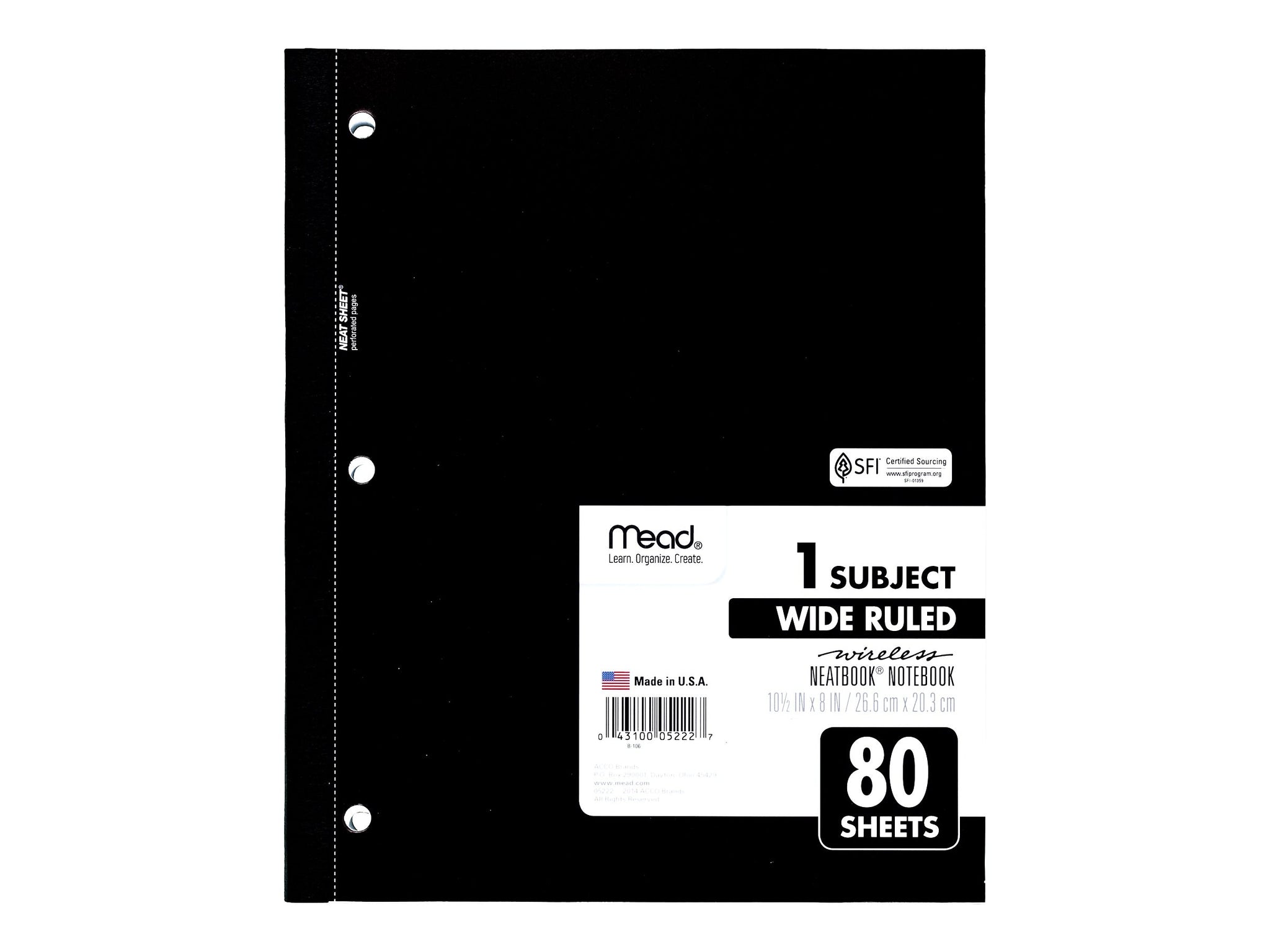 Mead Wireless Neatbook 1-Subject Notebooks, 8