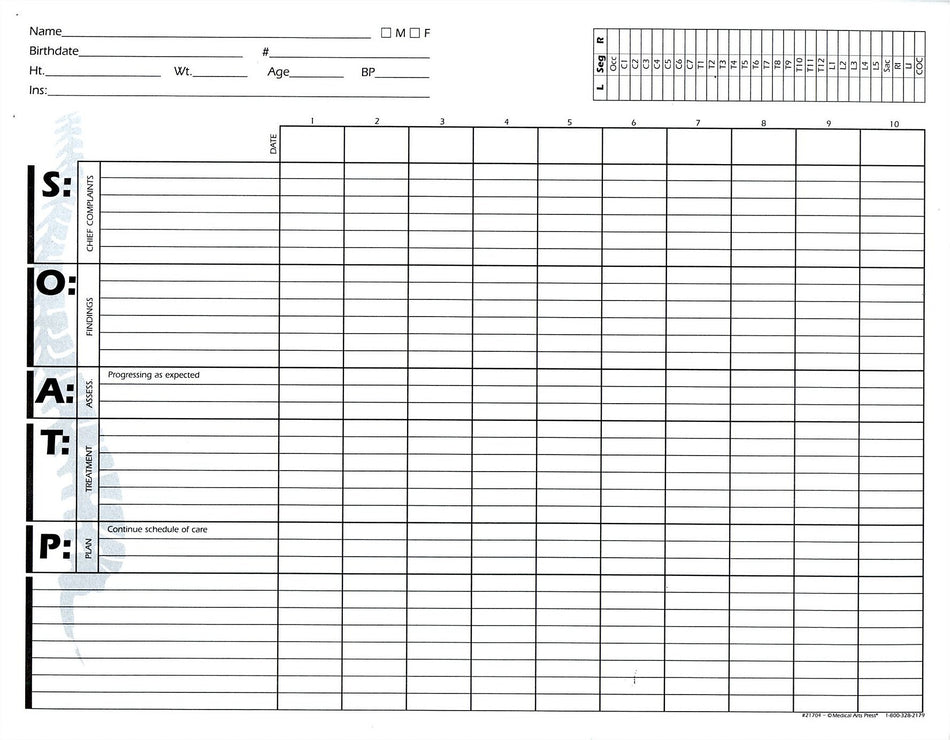 Medical Arts Press® Chiropractic Forms; Travel Card