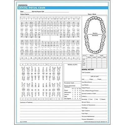 Medical Arts Press® Initial Exam Chart; Rainbow FormFamily™, Dental