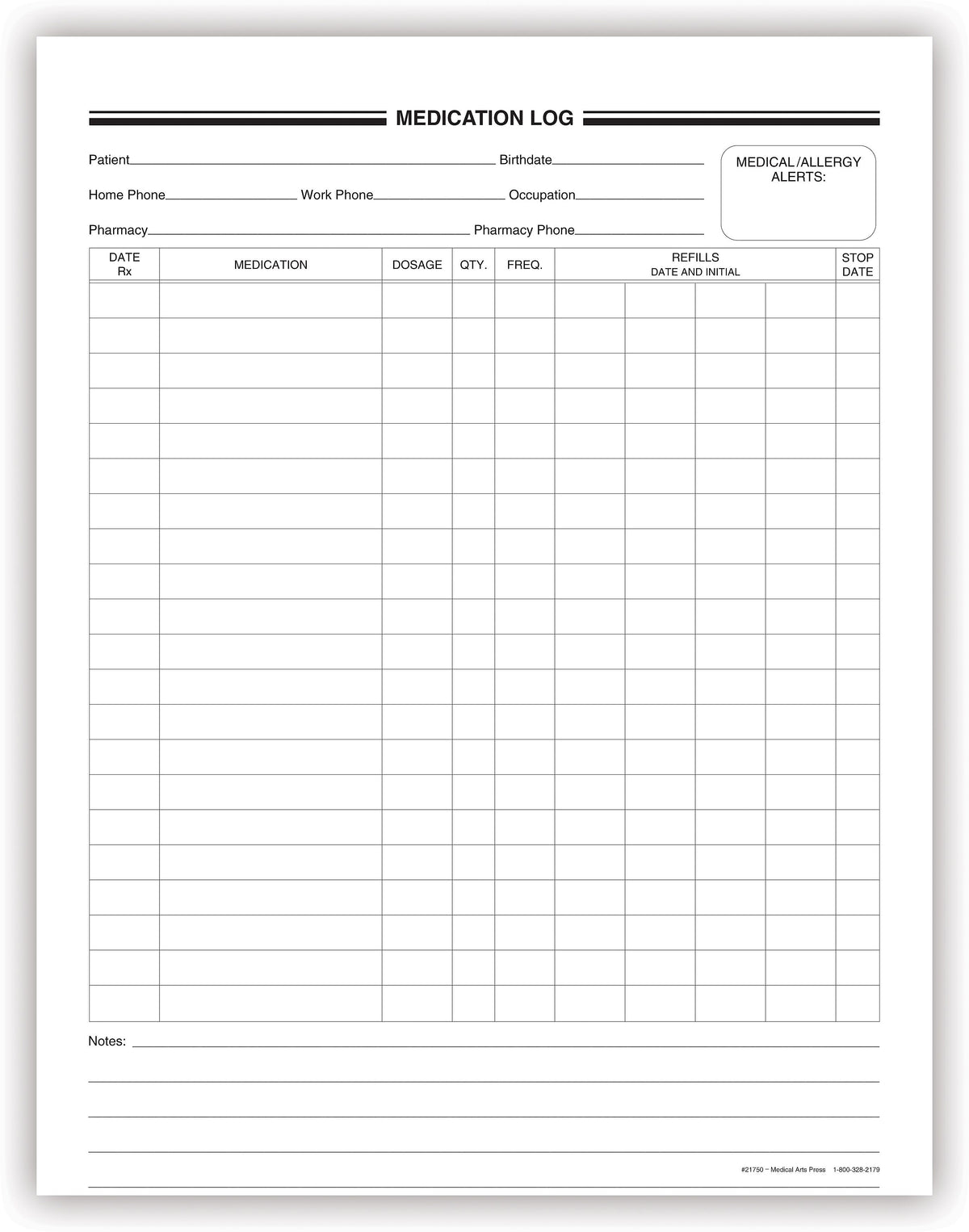 Medical Arts Press® Medication Log – Personal Touch Cleaning and Supply ...