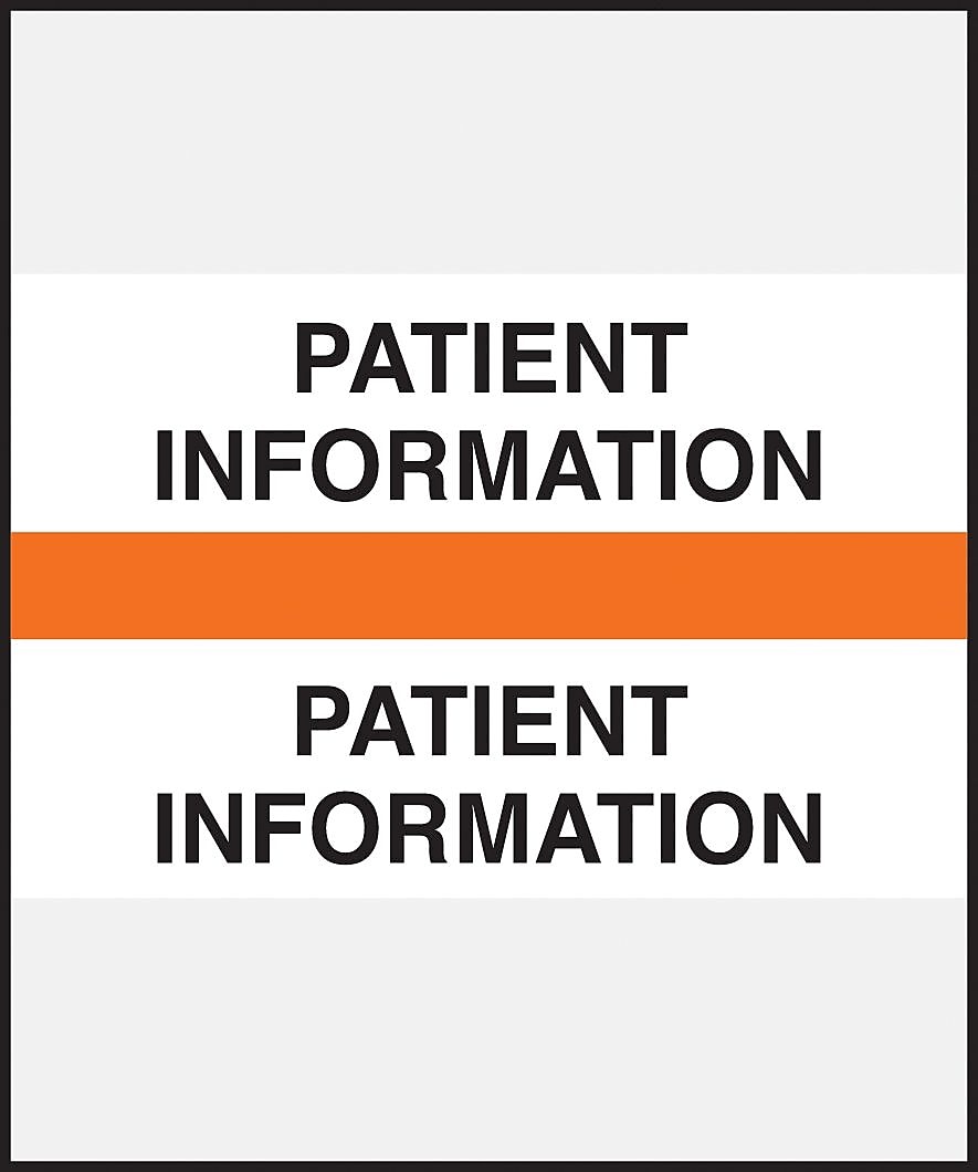 Medical Arts Press® Standard Preprinted Chart Divider Tabs, Patient Information, Orange