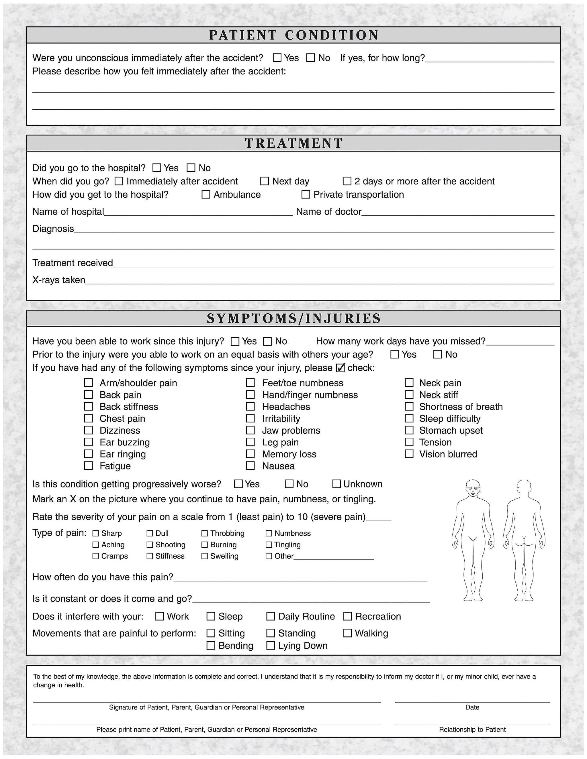 Medical Arts Press® Vehicle Accident Information Form